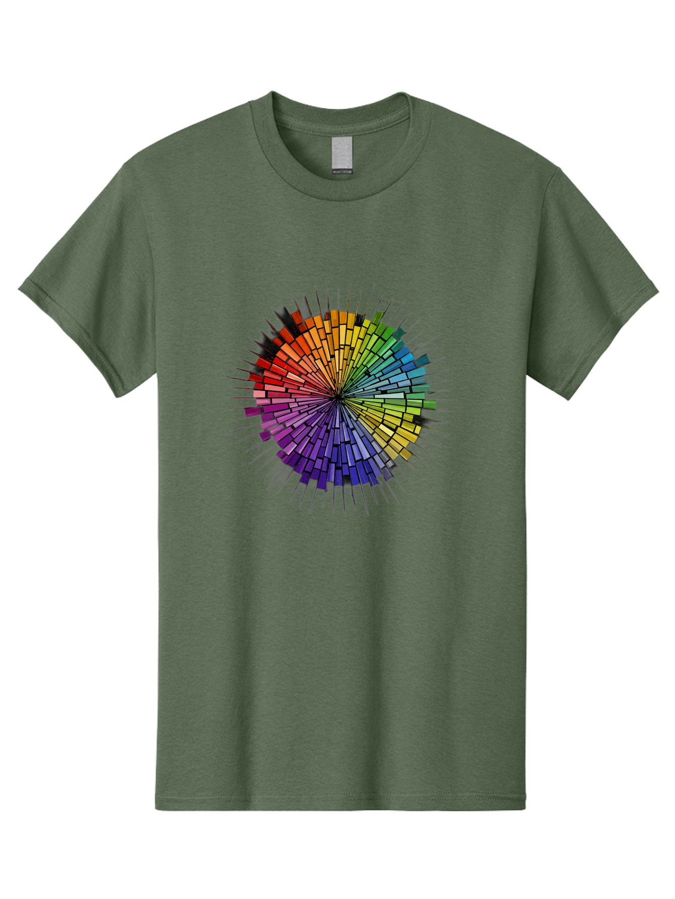 Colorful-Mosaic-Circle Men'S Graphic Tee, 100% Cotton, Comfortable Casual Summer Wear, Machine Washable, Vintage Camera, Old Camera, Antique Camera, Black Camera, Classic Photography, Photography Equipment, Nostalgic Device, Film Camera, Bah775