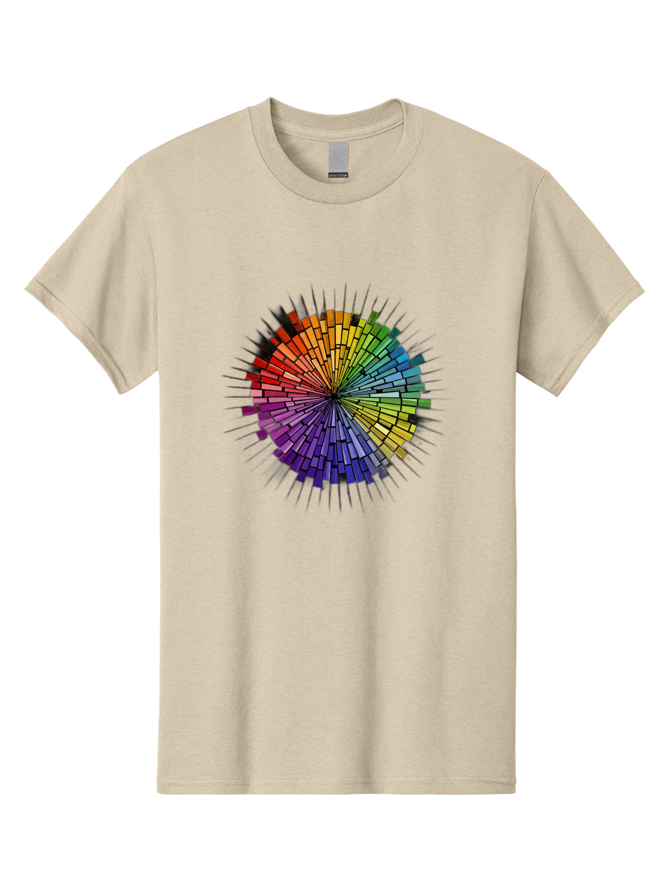 Colorful-Mosaic-Circle Men'S Graphic Tee, 100% Cotton, Comfortable Casual Summer Wear, Machine Washable, Vintage Camera, Old Camera, Antique Camera, Black Camera, Classic Photography, Photography Equipment, Nostalgic Device, Film Camera, Bah775