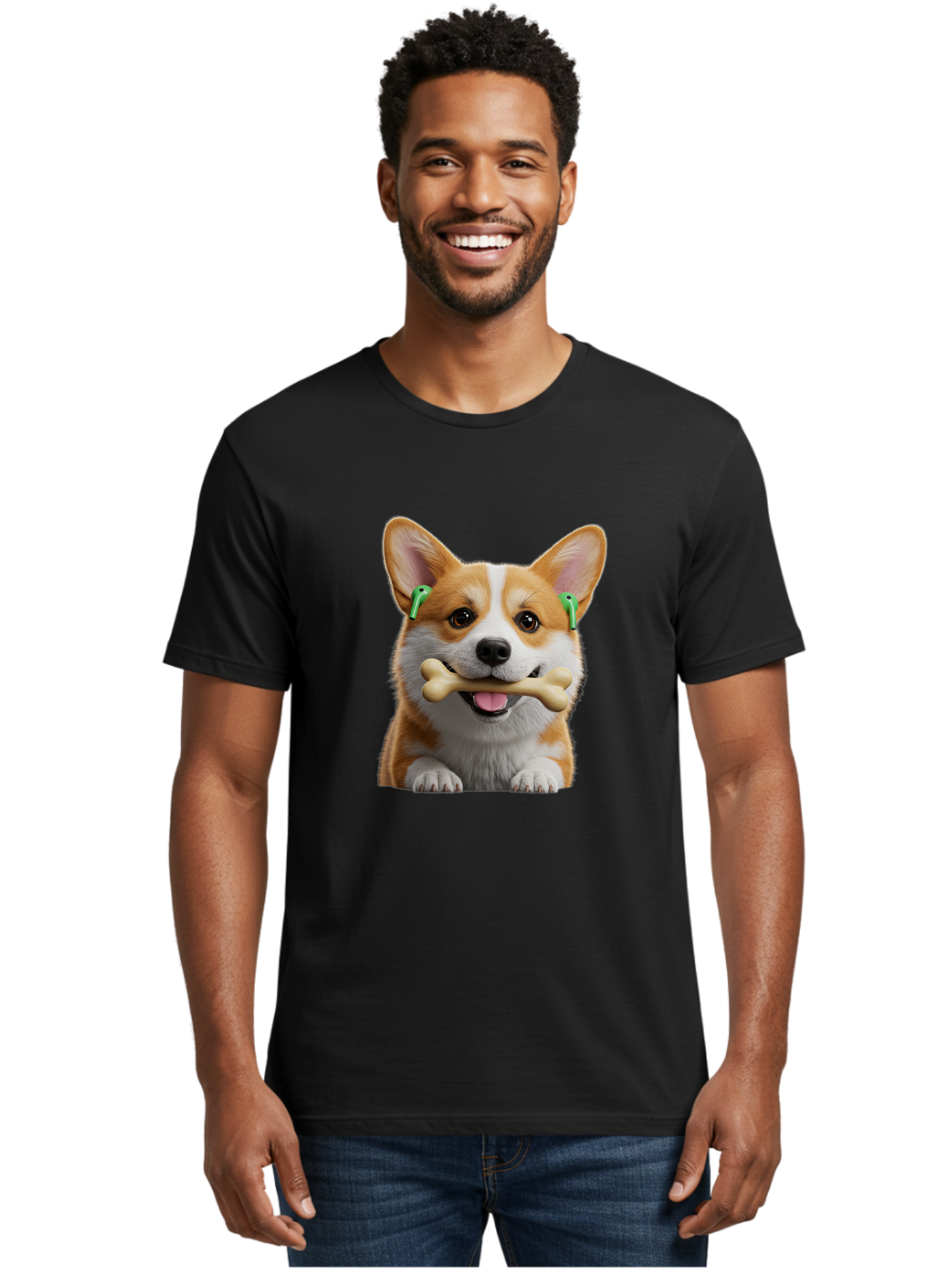 Corgi-With-Bone Men'S Graphic Tee, 100% Cotton, Comfortable Casual Summer Wear, Machine Washable, Vintage Camera, Old Camera, Antique Camera, Black Camera, Classic Photography, Photography Equipment, Nostalgic Device, Film Camera, Camera Art Bah784
