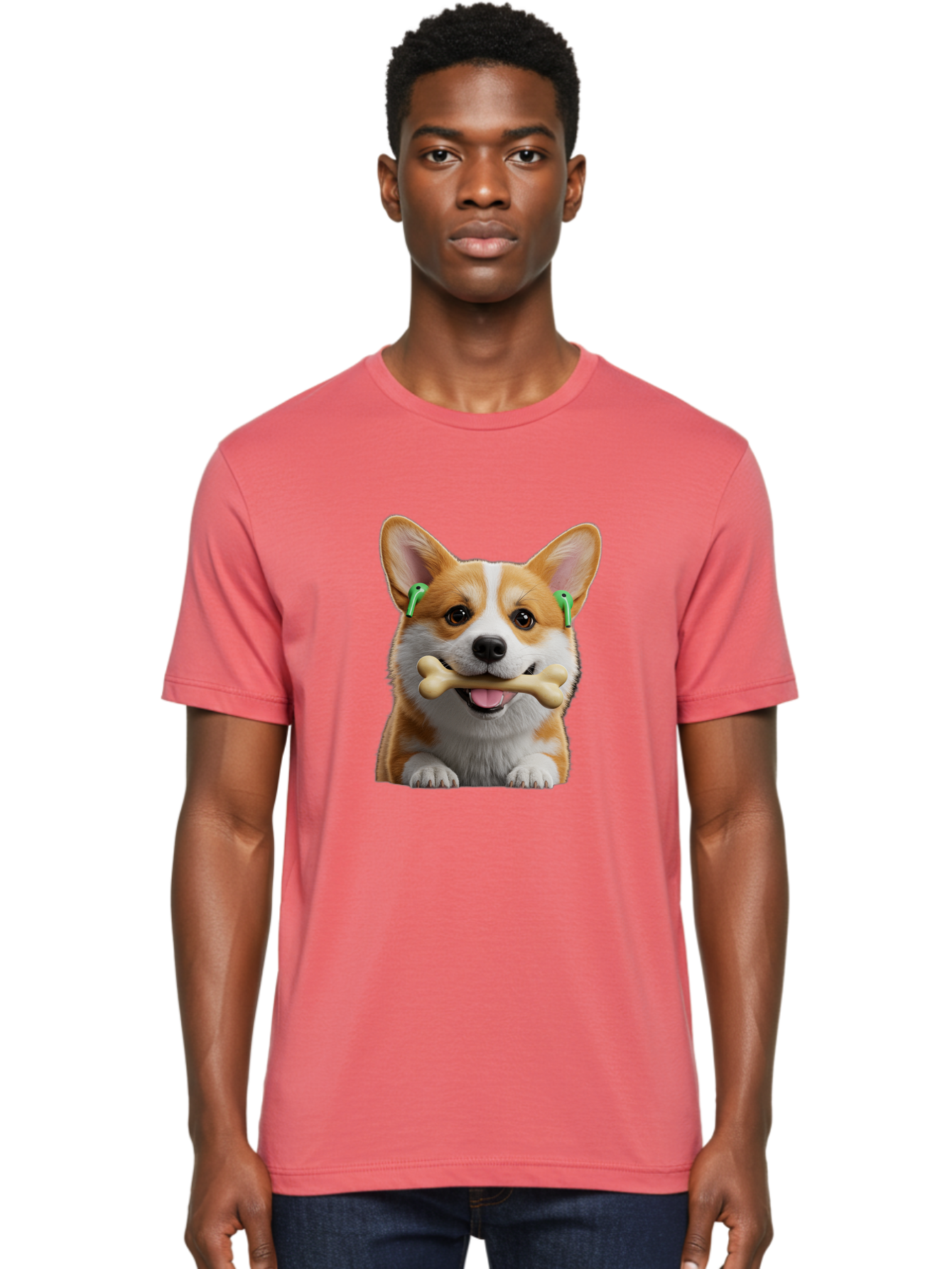 Corgi-With-Bone Men'S Graphic Tee, 100% Cotton, Comfortable Casual Summer Wear, Machine Washable, Vintage Camera, Old Camera, Antique Camera, Black Camera, Classic Photography, Photography Equipment, Nostalgic Device, Film Camera, Camera Art Bah784
