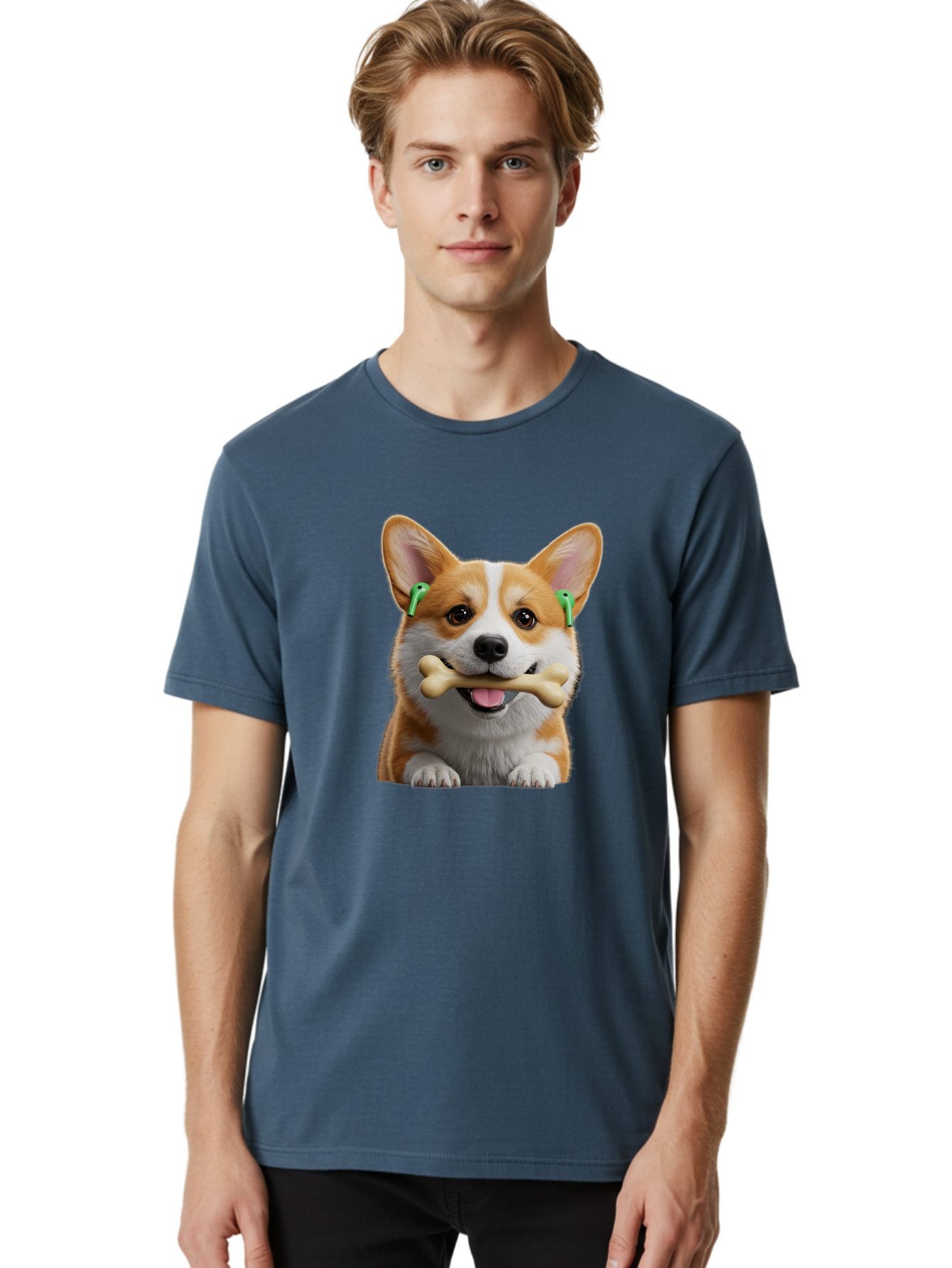 Corgi-With-Bone Men'S Graphic Tee, 100% Cotton, Comfortable Casual Summer Wear, Machine Washable, Vintage Camera, Old Camera, Antique Camera, Black Camera, Classic Photography, Photography Equipment, Nostalgic Device, Film Camera, Camera Art Bah784