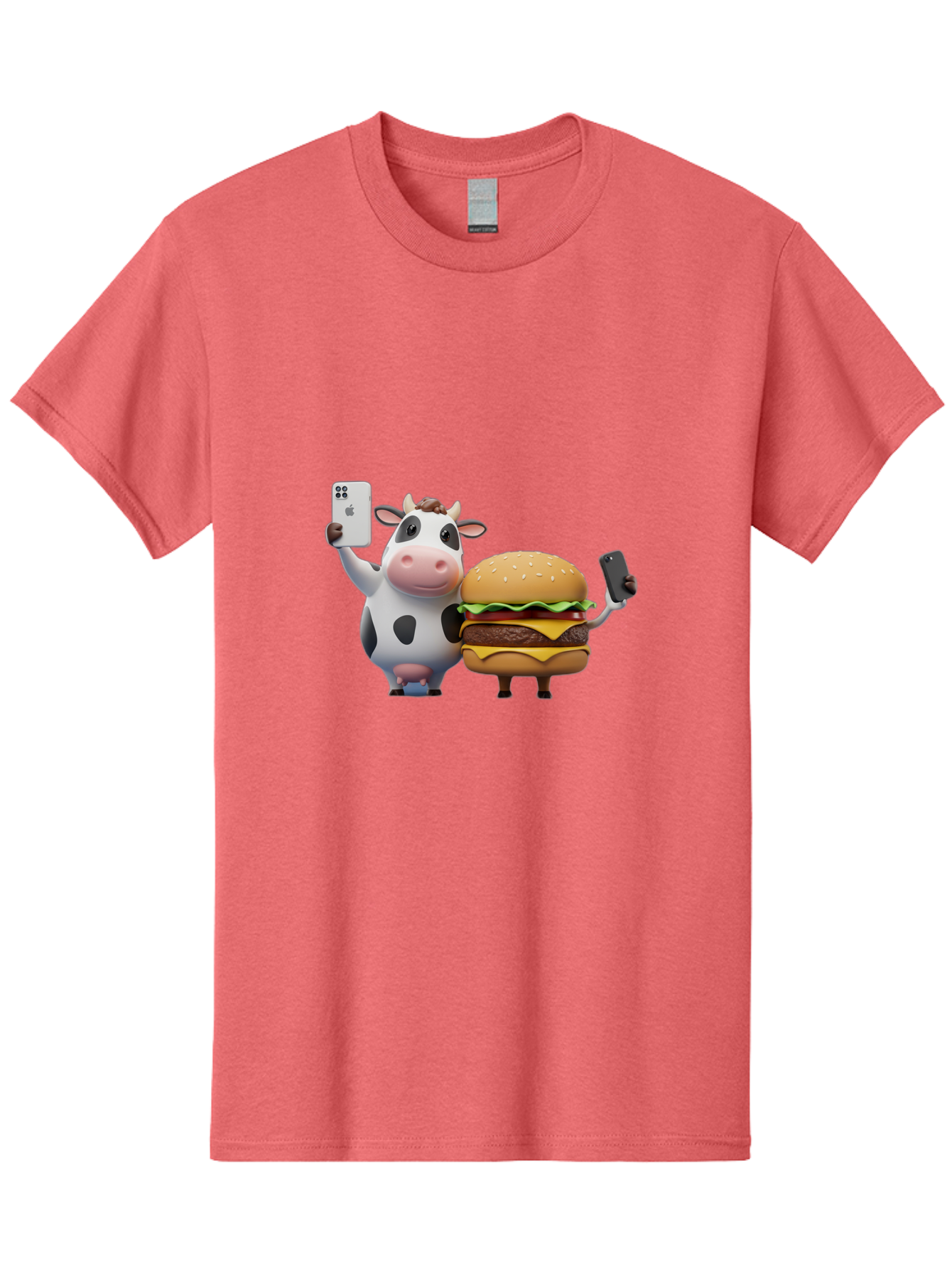 Cow-And-Burger-1 Men'S Graphic Tee, 100% Cotton, Comfortable Casual Summer Wear, Machine Washable, Vintage Camera, Old Camera, Antique Camera, Black Camera, Classic Photography, Photography Equipment, Nostalgic Device, Film Camera, Camera Art Bah788