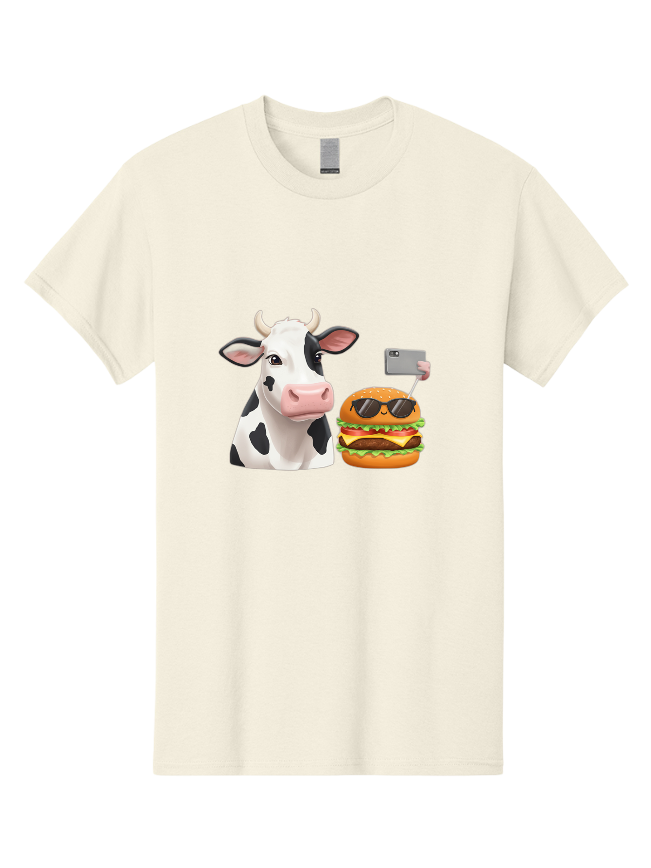 Cow-And-Burger-3 Men'S Graphic Tee, 100% Cotton, Comfortable Casual Summer Wear, Machine Washable, Vintage Camera, Old Camera, Antique Camera, Black Camera, Classic Photography, Photography Equipment, Nostalgic Device, Film Camera, Camera Art Bah790