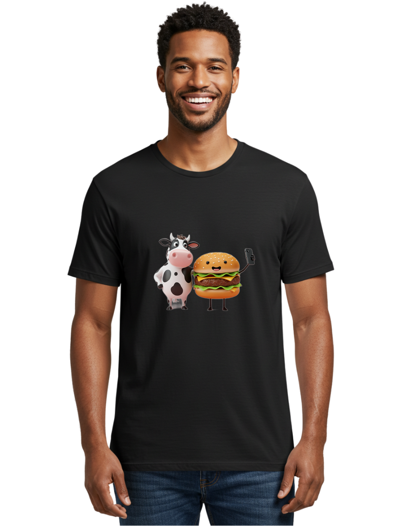 Cow-And-Burger Men'S Graphic Tee, 100% Cotton, Comfortable Casual Summer Wear, Machine Washable, Vintage Camera, Old Camera, Antique Camera, Black Camera, Classic Photography, Photography Equipment, Nostalgic Device, Film Camera, Camera Art Bah791