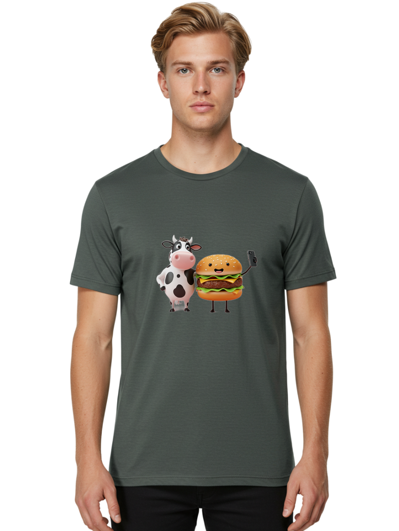 Cow-And-Burger Men'S Graphic Tee, 100% Cotton, Comfortable Casual Summer Wear, Machine Washable, Vintage Camera, Old Camera, Antique Camera, Black Camera, Classic Photography, Photography Equipment, Nostalgic Device, Film Camera, Camera Art Bah791