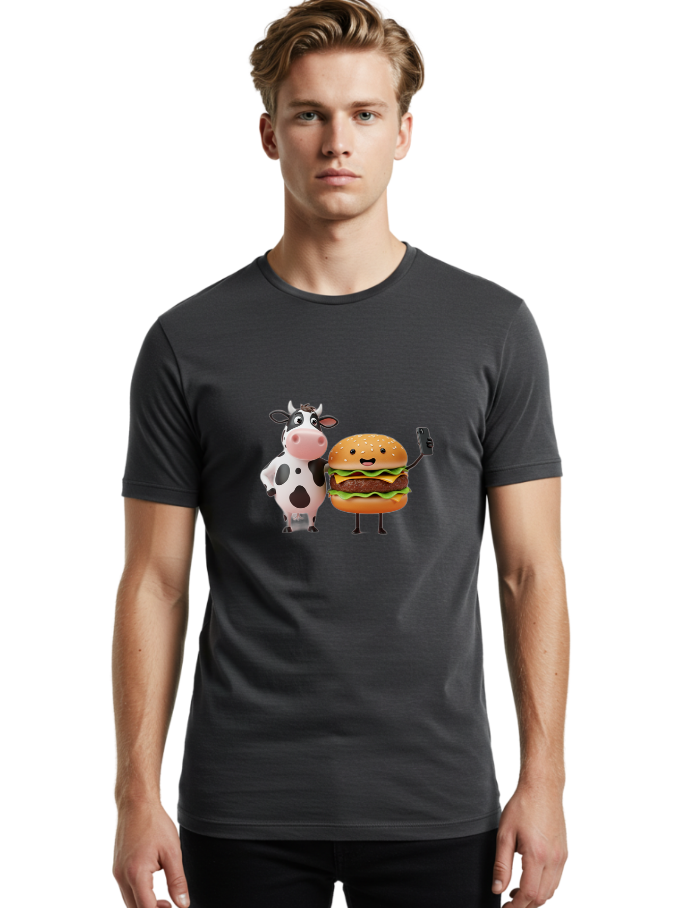 Cow-And-Burger Men'S Graphic Tee, 100% Cotton, Comfortable Casual Summer Wear, Machine Washable, Vintage Camera, Old Camera, Antique Camera, Black Camera, Classic Photography, Photography Equipment, Nostalgic Device, Film Camera, Camera Art Bah791