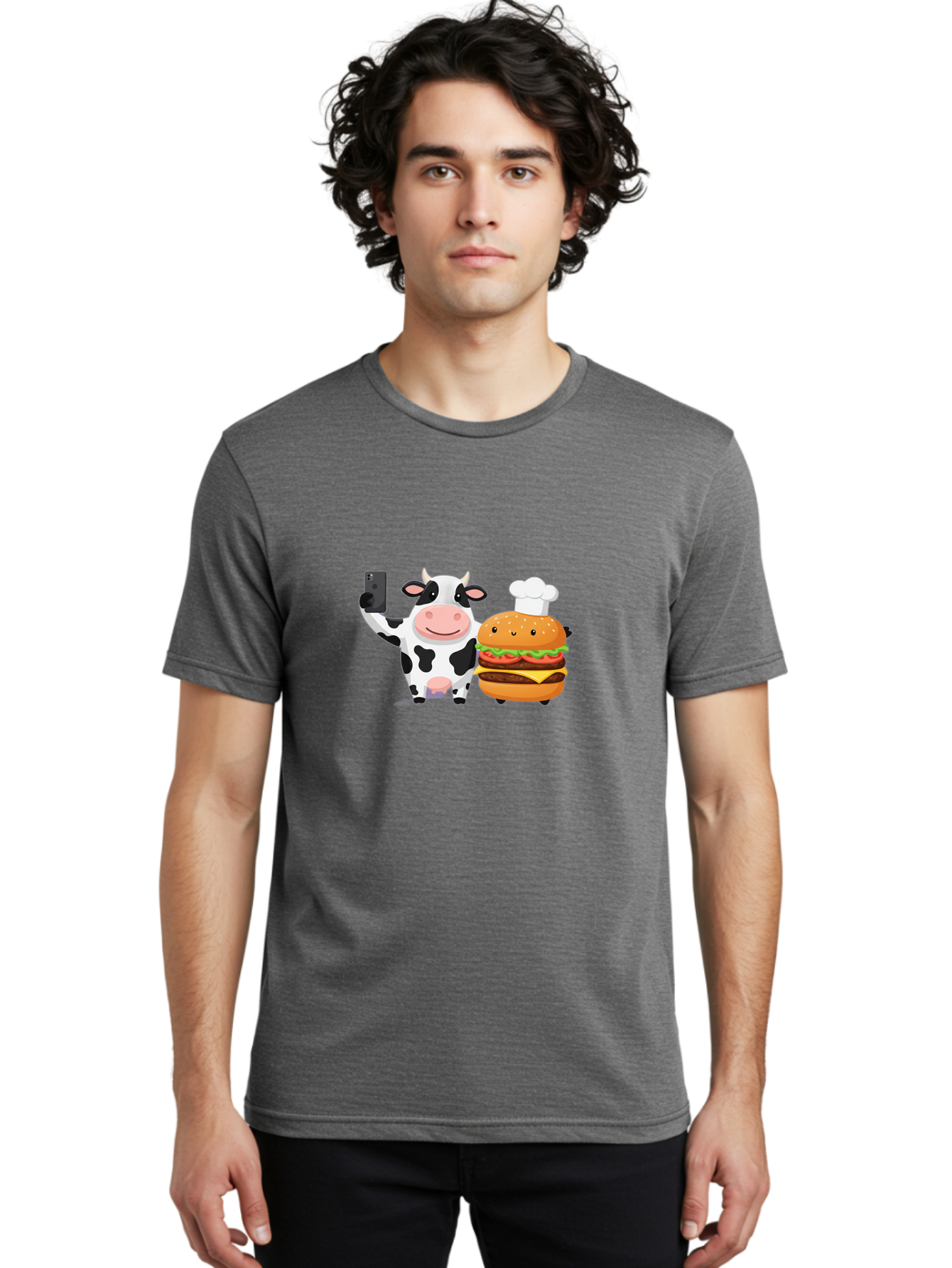 Cow-And-Hamburger-1 Men'S Graphic Tee, 100% Cotton, Comfortable Casual Summer Wear, Machine Washable, Vintage Camera, Old Camera, Antique Camera, Black Camera, Classic Photography, Photography Equipment, Nostalgic Device, Film Camera, Bah792
