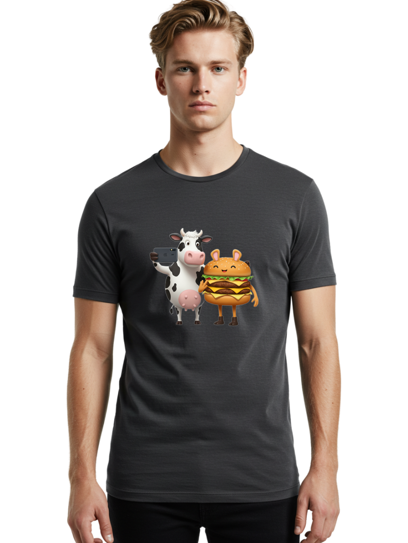 Cow-And-Hamburger Men'S Graphic Tee, 100% Cotton, Comfortable Casual Summer Wear, Machine Washable, Vintage Camera, Old Camera, Antique Camera, Black Camera, Classic Photography, Photography Equipment, Nostalgic Device, Film Camera, Camera Art Bah793