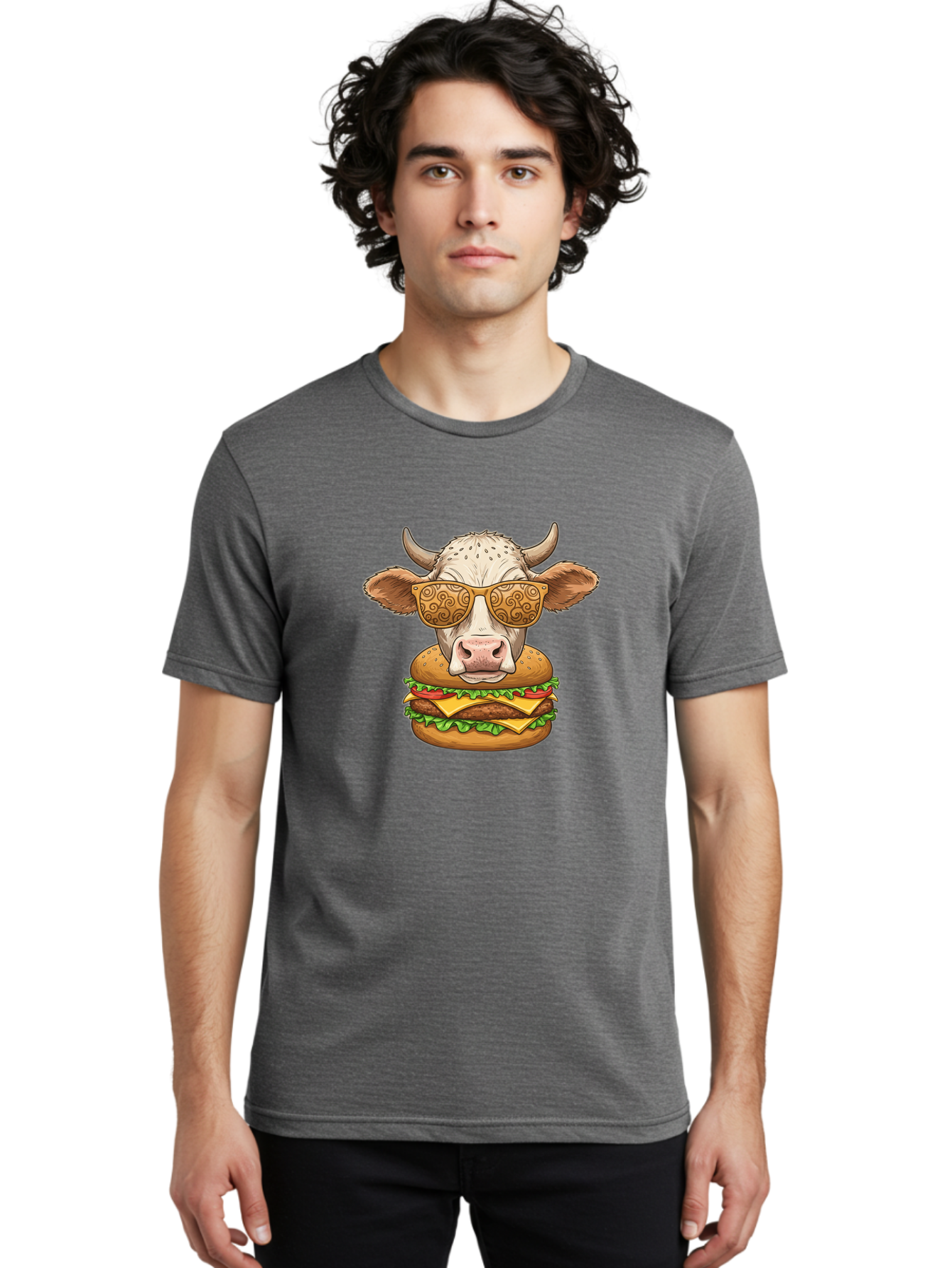 Cow-Burger-1 Men'S Graphic Tee, 100% Cotton, Comfortable Casual Summer Wear, Machine Washable, Vintage Camera, Old Camera, Antique Camera, Black Camera, Classic Photography, Photography Equipment, Nostalgic Device, Film Camera, Camera Art Bah794