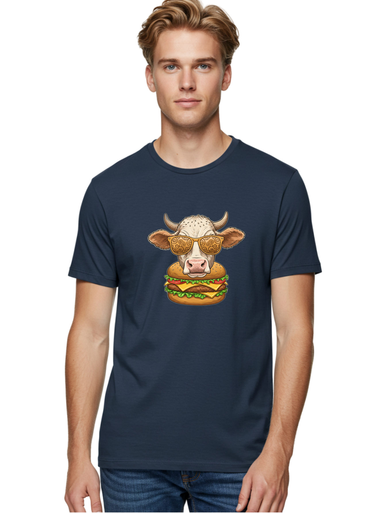 Cow-Burger-1 Men'S Graphic Tee, 100% Cotton, Comfortable Casual Summer Wear, Machine Washable, Vintage Camera, Old Camera, Antique Camera, Black Camera, Classic Photography, Photography Equipment, Nostalgic Device, Film Camera, Camera Art Bah794