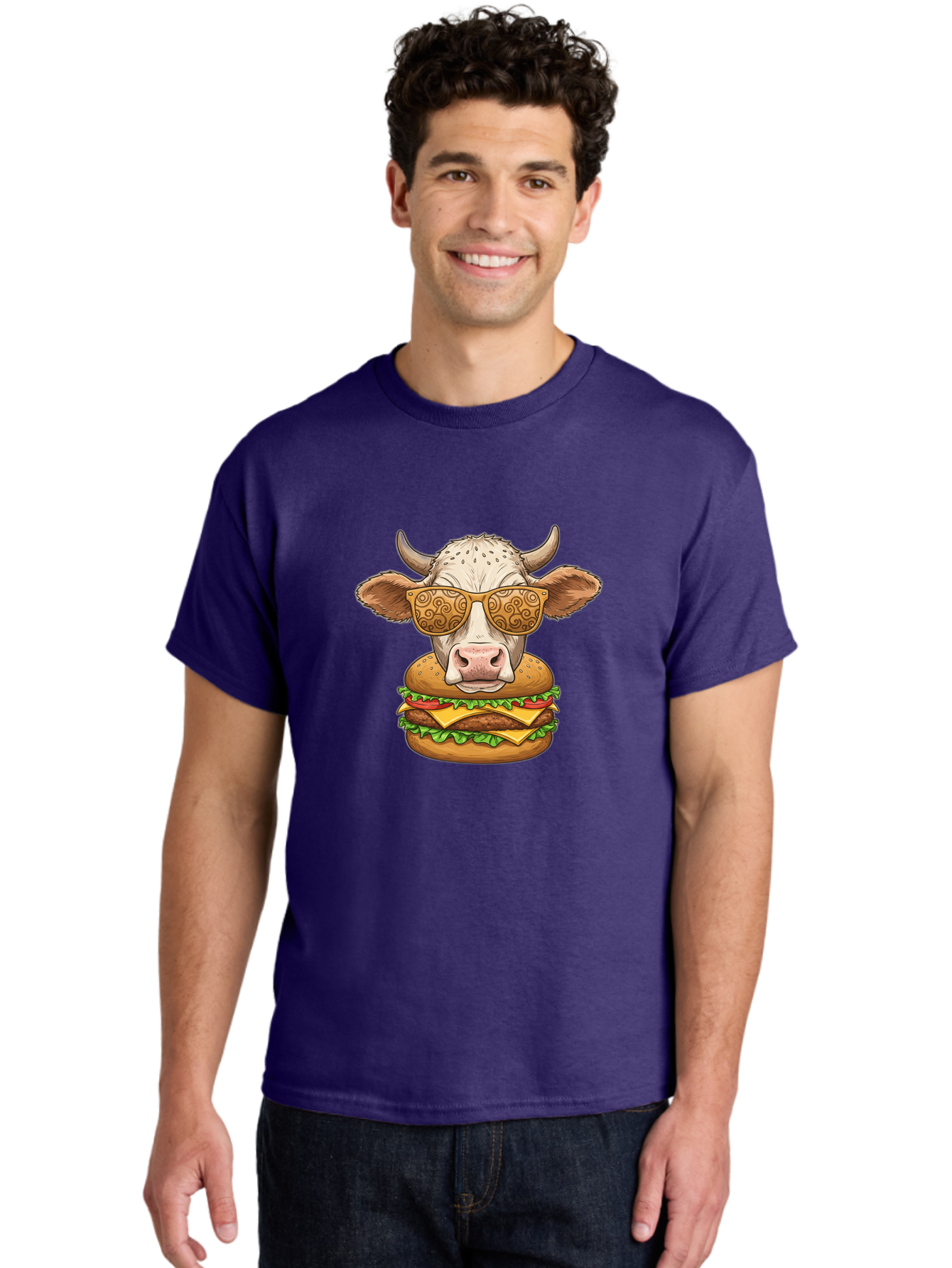 Cow-Burger-1 Men'S Graphic Tee, 100% Cotton, Comfortable Casual Summer Wear, Machine Washable, Vintage Camera, Old Camera, Antique Camera, Black Camera, Classic Photography, Photography Equipment, Nostalgic Device, Film Camera, Camera Art Bah794