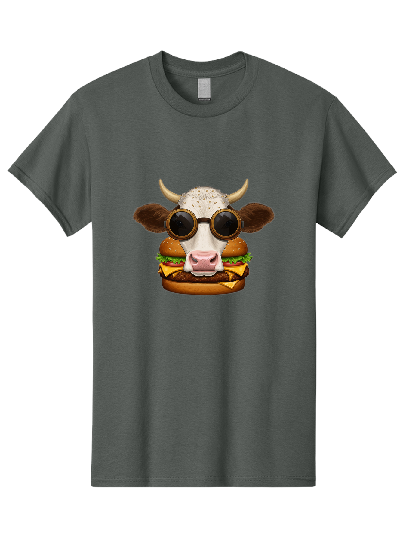 Cow-In-Shades-Burger Men'S Graphic Tee, 100% Cotton, Comfortable Casual Summer Wear, Machine Washable, Vintage Camera, Old Camera, Antique Camera, Black Camera, Classic Photography, Photography Equipment, Nostalgic Device, Film Camera, Bah800