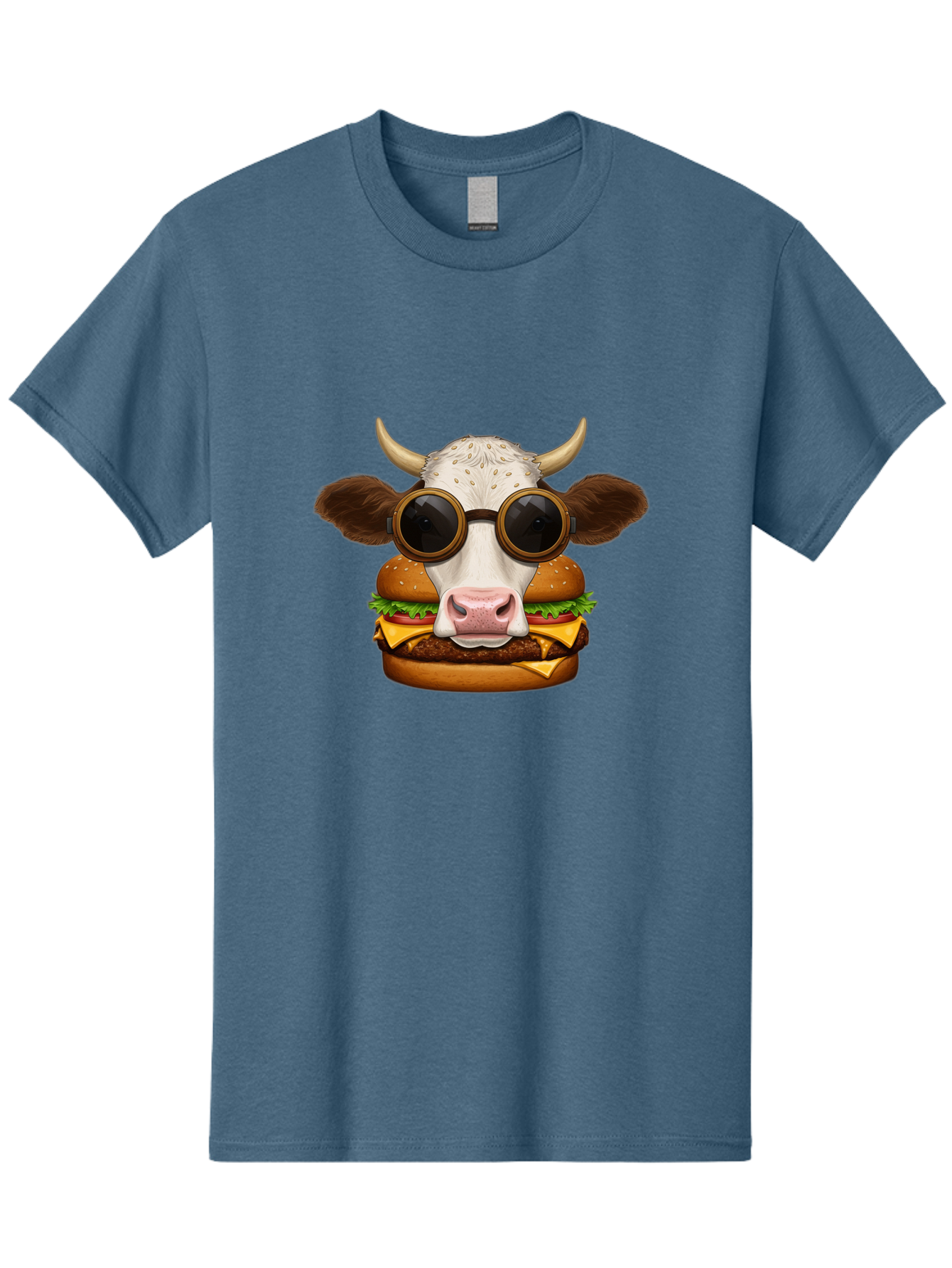 Cow-In-Shades-Burger Men'S Graphic Tee, 100% Cotton, Comfortable Casual Summer Wear, Machine Washable, Vintage Camera, Old Camera, Antique Camera, Black Camera, Classic Photography, Photography Equipment, Nostalgic Device, Film Camera, Bah800