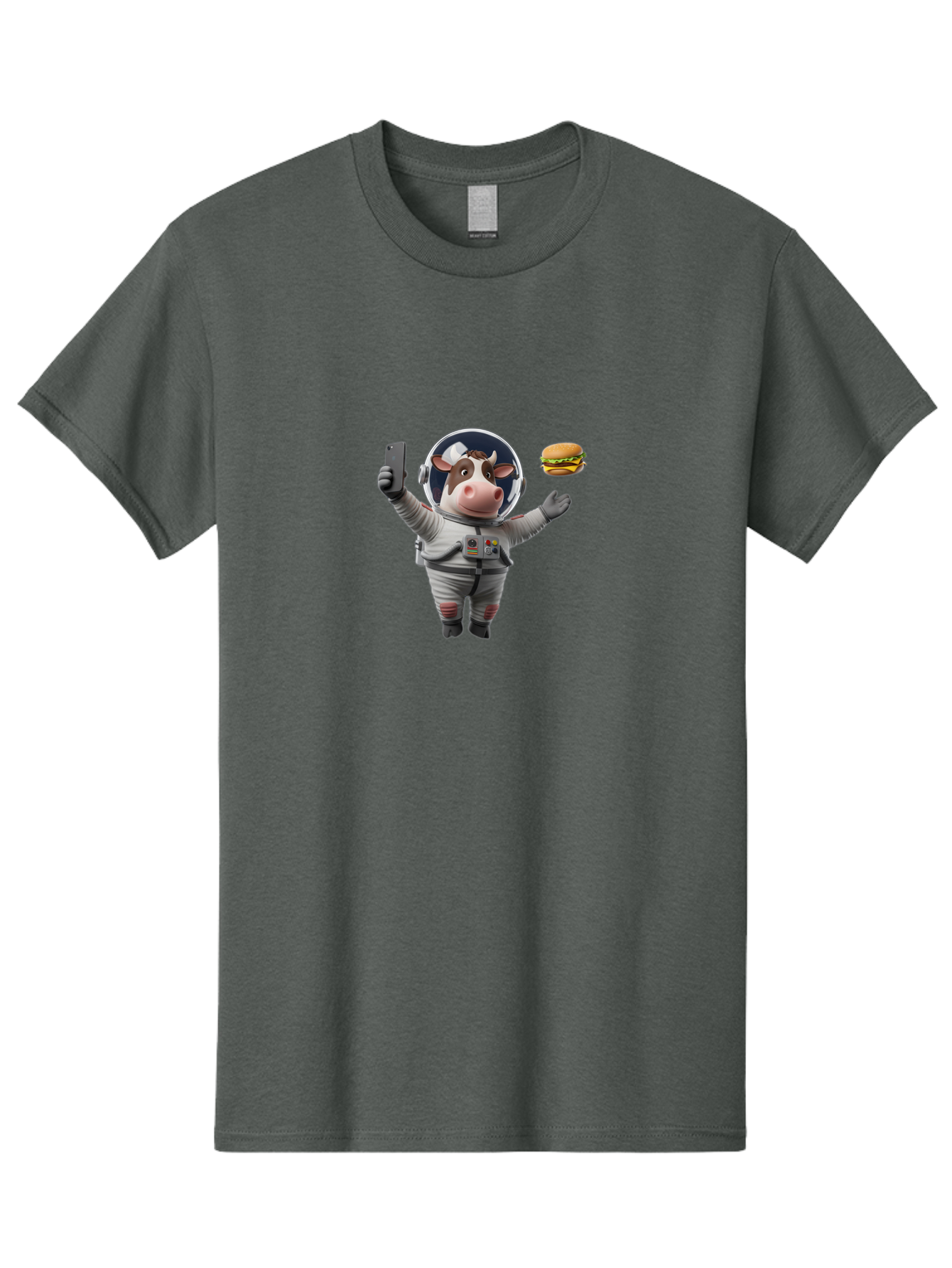 Cow-In-Space-Suit Men'S Graphic Tee, 100% Cotton, Comfortable Casual Summer Wear, Machine Washable, Vintage Camera, Old Camera, Antique Camera, Black Camera, Classic Photography, Photography Equipment, Nostalgic Device, Film Camera, Camera Art Bah801