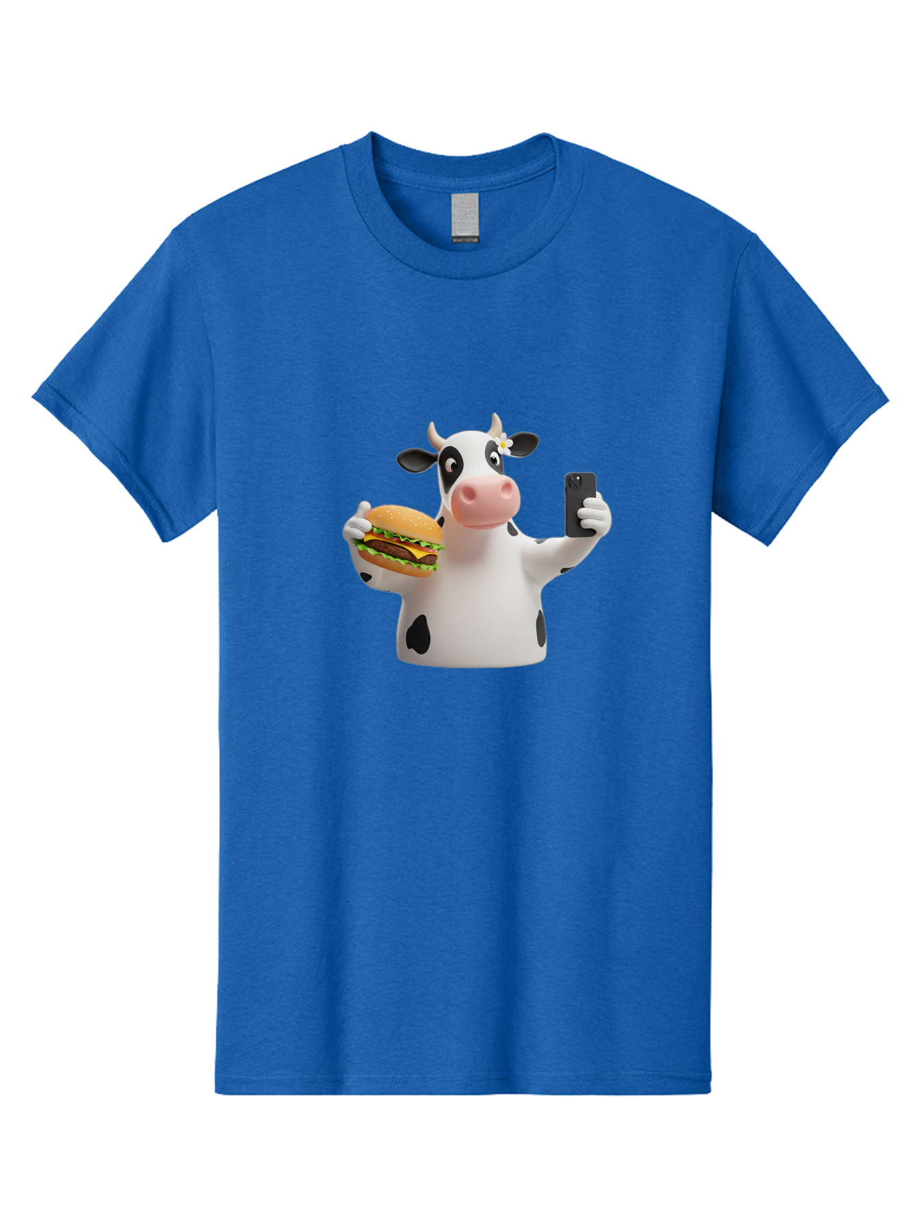 Cow-Selfie-1 Men'S Graphic Tee, 100% Cotton, Comfortable Casual Summer Wear, Machine Washable, Vintage Camera, Old Camera, Antique Camera, Black Camera, Classic Photography, Photography Equipment, Nostalgic Device, Film Camera, Camera Art Bah802