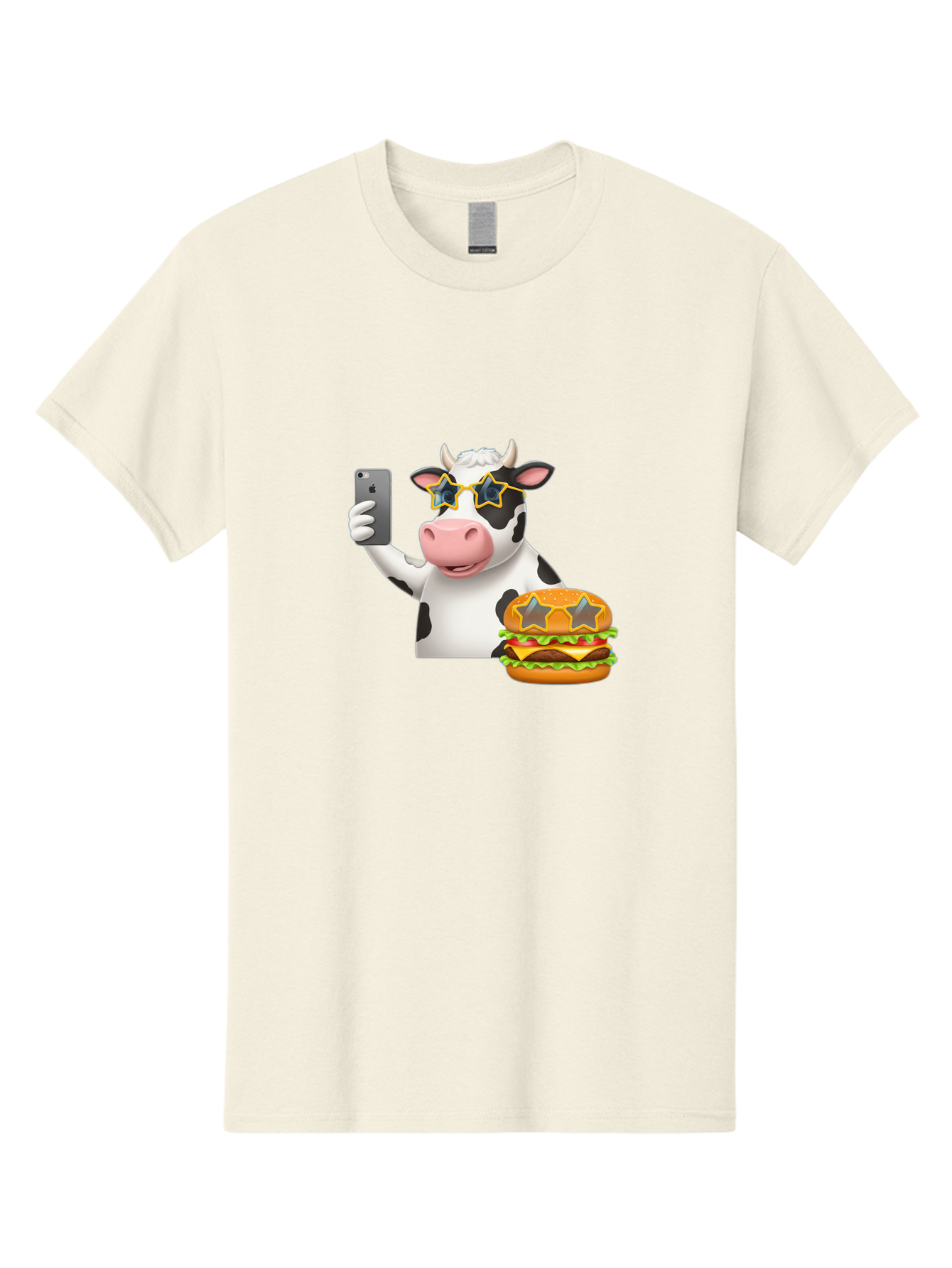Cow-Selfie-2 Men'S Graphic Tee, 100% Cotton, Comfortable Casual Summer Wear, Machine Washable, Vintage Camera, Old Camera, Antique Camera, Black Camera, Classic Photography, Photography Equipment, Nostalgic Device, Film Camera, Camera Art Bah803