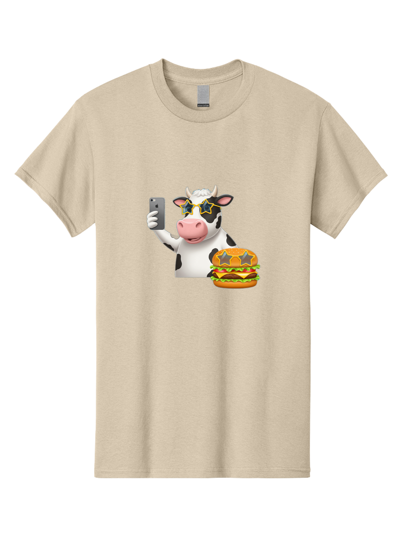 Cow-Selfie-2 Men'S Graphic Tee, 100% Cotton, Comfortable Casual Summer Wear, Machine Washable, Vintage Camera, Old Camera, Antique Camera, Black Camera, Classic Photography, Photography Equipment, Nostalgic Device, Film Camera, Camera Art Bah803