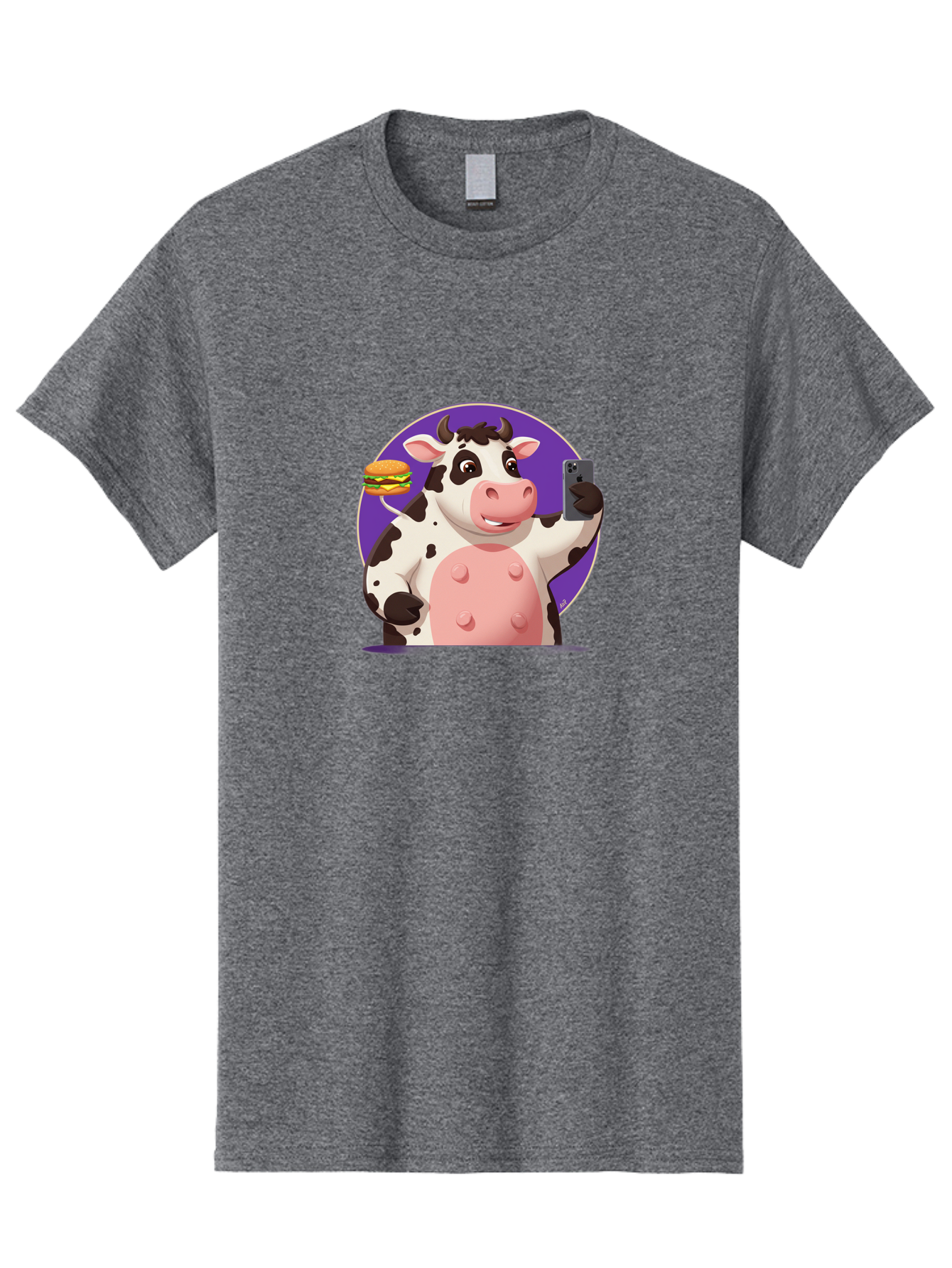 Cow-Selfie-3 Men'S Graphic Tee, 100% Cotton, Comfortable Casual Summer Wear, Machine Washable, Vintage Camera, Old Camera, Antique Camera, Black Camera, Classic Photography, Photography Equipment, Nostalgic Device, Film Camera, Camera Art Bah804