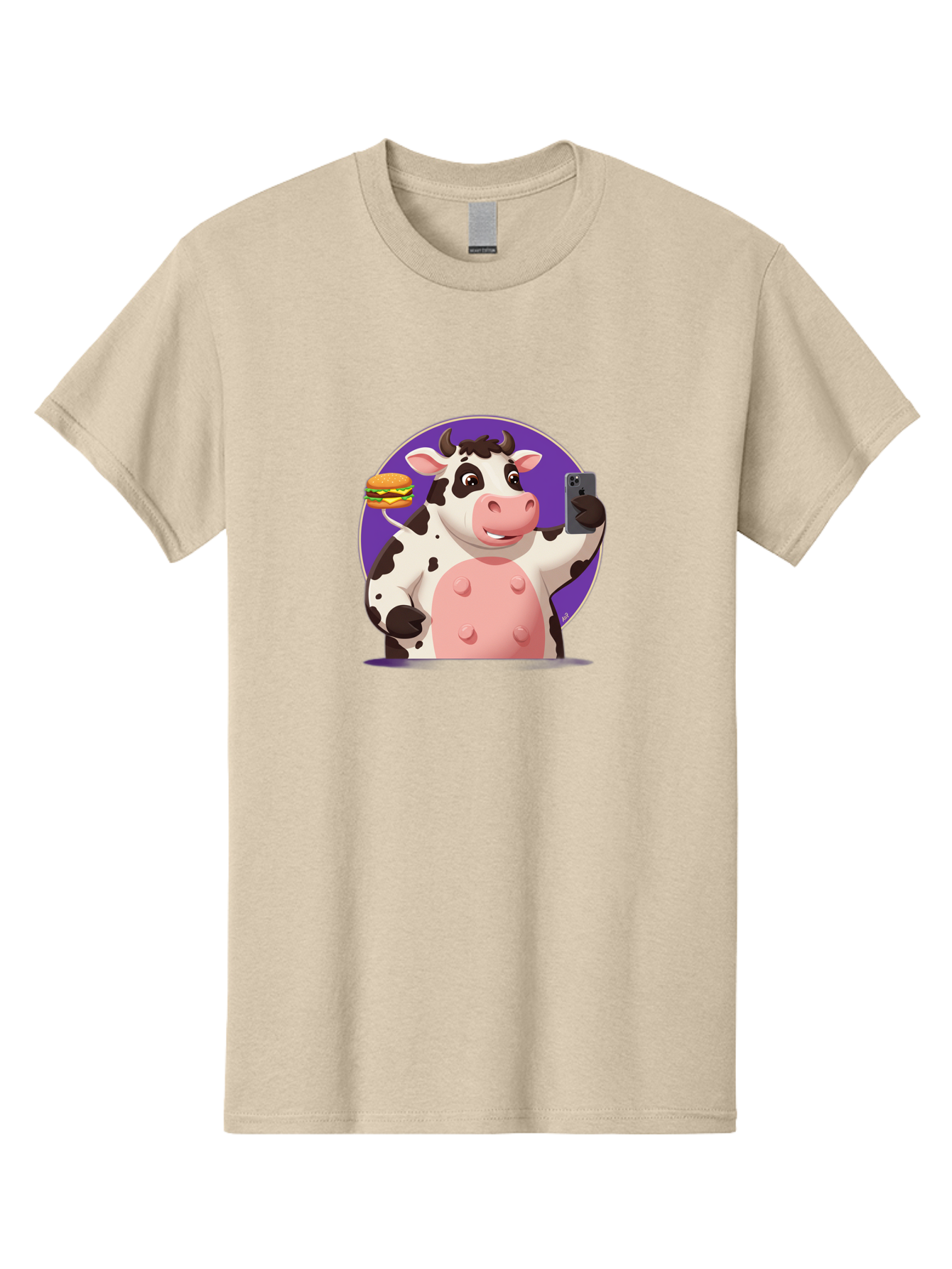 Cow-Selfie-3 Men'S Graphic Tee, 100% Cotton, Comfortable Casual Summer Wear, Machine Washable, Vintage Camera, Old Camera, Antique Camera, Black Camera, Classic Photography, Photography Equipment, Nostalgic Device, Film Camera, Camera Art Bah804