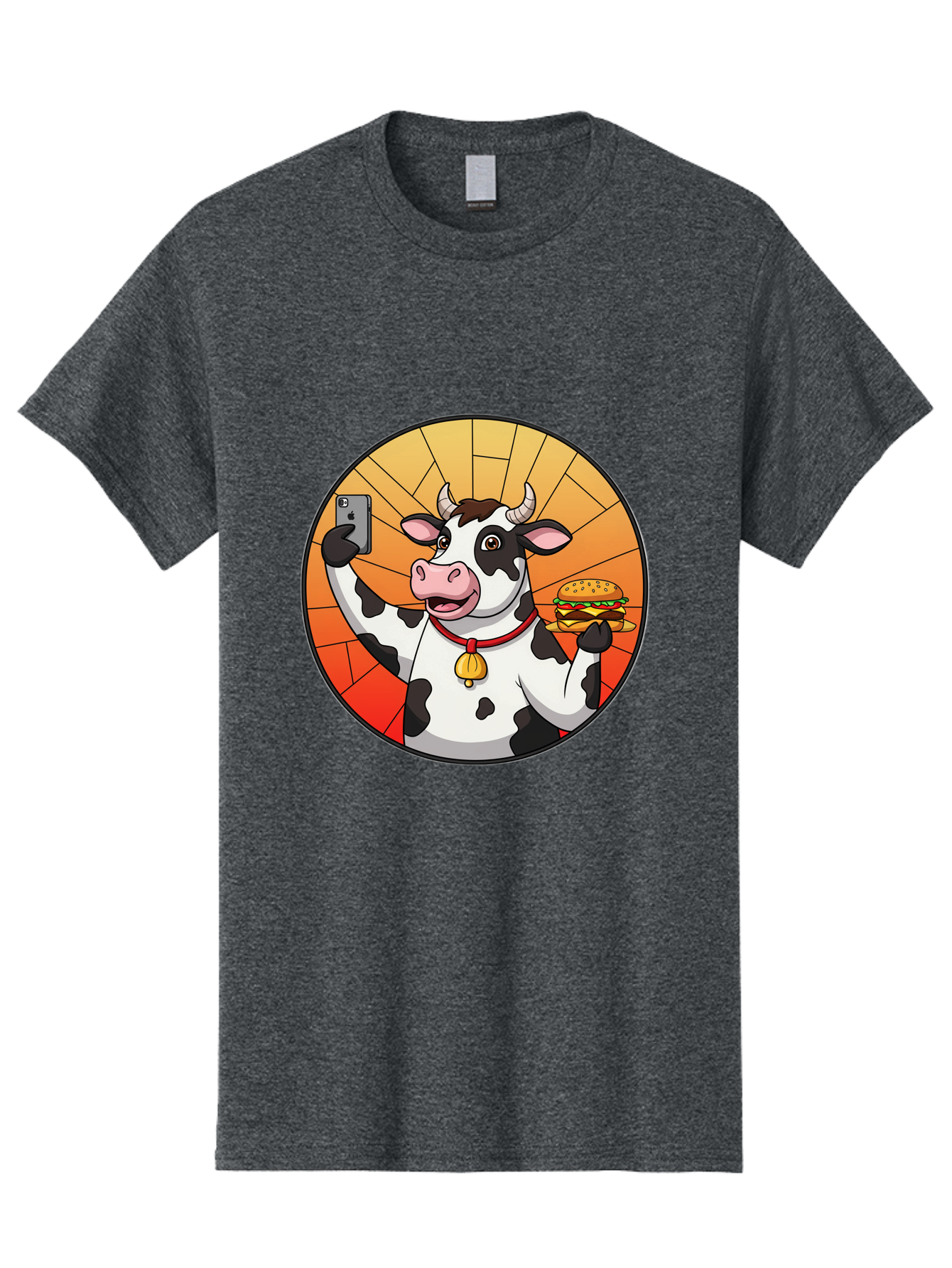 Cow-Selfie-Burger Men'S Graphic Tee, 100% Cotton, Comfortable Casual Summer Wear, Machine Washable, Vintage Camera, Old Camera, Antique Camera, Black Camera, Classic Photography, Photography Equipment, Nostalgic Device, Film Camera, Camera Art Bah808