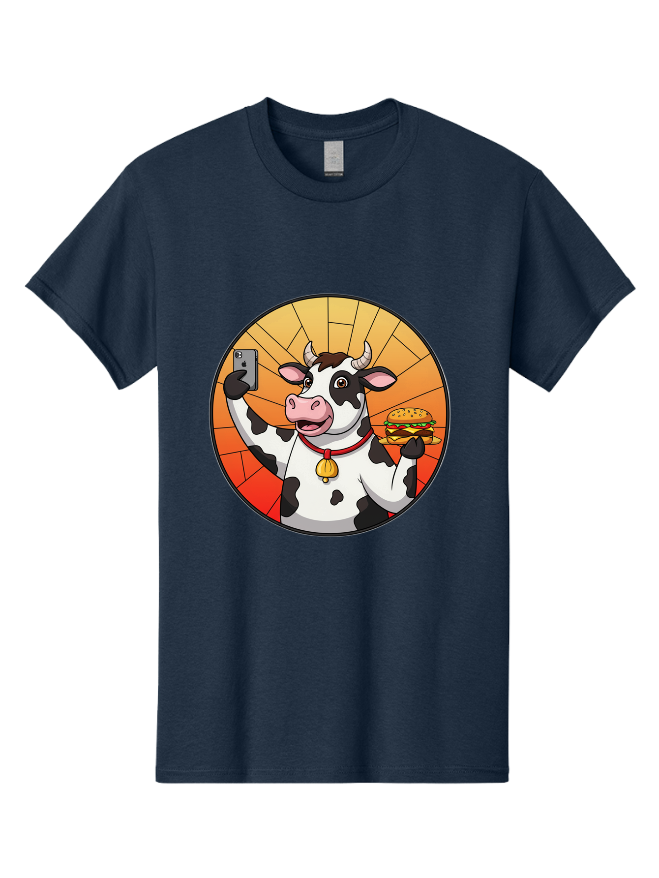 Cow-Selfie-Burger Men'S Graphic Tee, 100% Cotton, Comfortable Casual Summer Wear, Machine Washable, Vintage Camera, Old Camera, Antique Camera, Black Camera, Classic Photography, Photography Equipment, Nostalgic Device, Film Camera, Camera Art Bah808