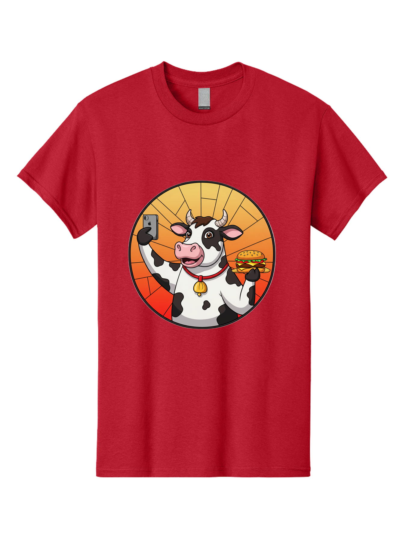 Cow-Selfie-Burger Men'S Graphic Tee, 100% Cotton, Comfortable Casual Summer Wear, Machine Washable, Vintage Camera, Old Camera, Antique Camera, Black Camera, Classic Photography, Photography Equipment, Nostalgic Device, Film Camera, Camera Art Bah808