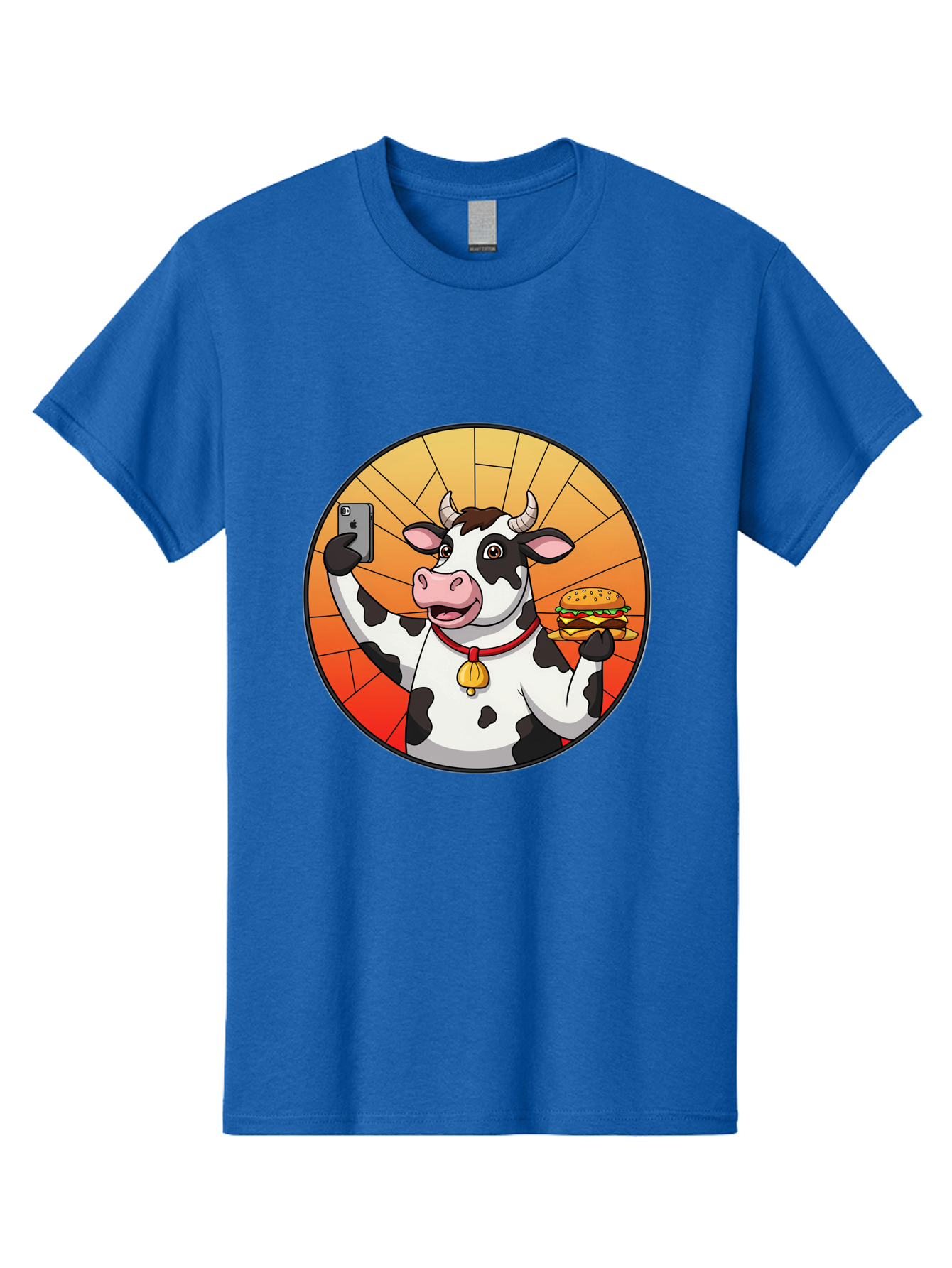 Cow-Selfie-Burger Men'S Graphic Tee, 100% Cotton, Comfortable Casual Summer Wear, Machine Washable, Vintage Camera, Old Camera, Antique Camera, Black Camera, Classic Photography, Photography Equipment, Nostalgic Device, Film Camera, Camera Art Bah808