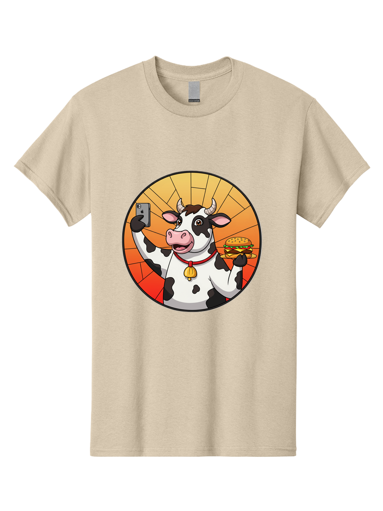Cow-Selfie-Burger Men'S Graphic Tee, 100% Cotton, Comfortable Casual Summer Wear, Machine Washable, Vintage Camera, Old Camera, Antique Camera, Black Camera, Classic Photography, Photography Equipment, Nostalgic Device, Film Camera, Camera Art Bah808