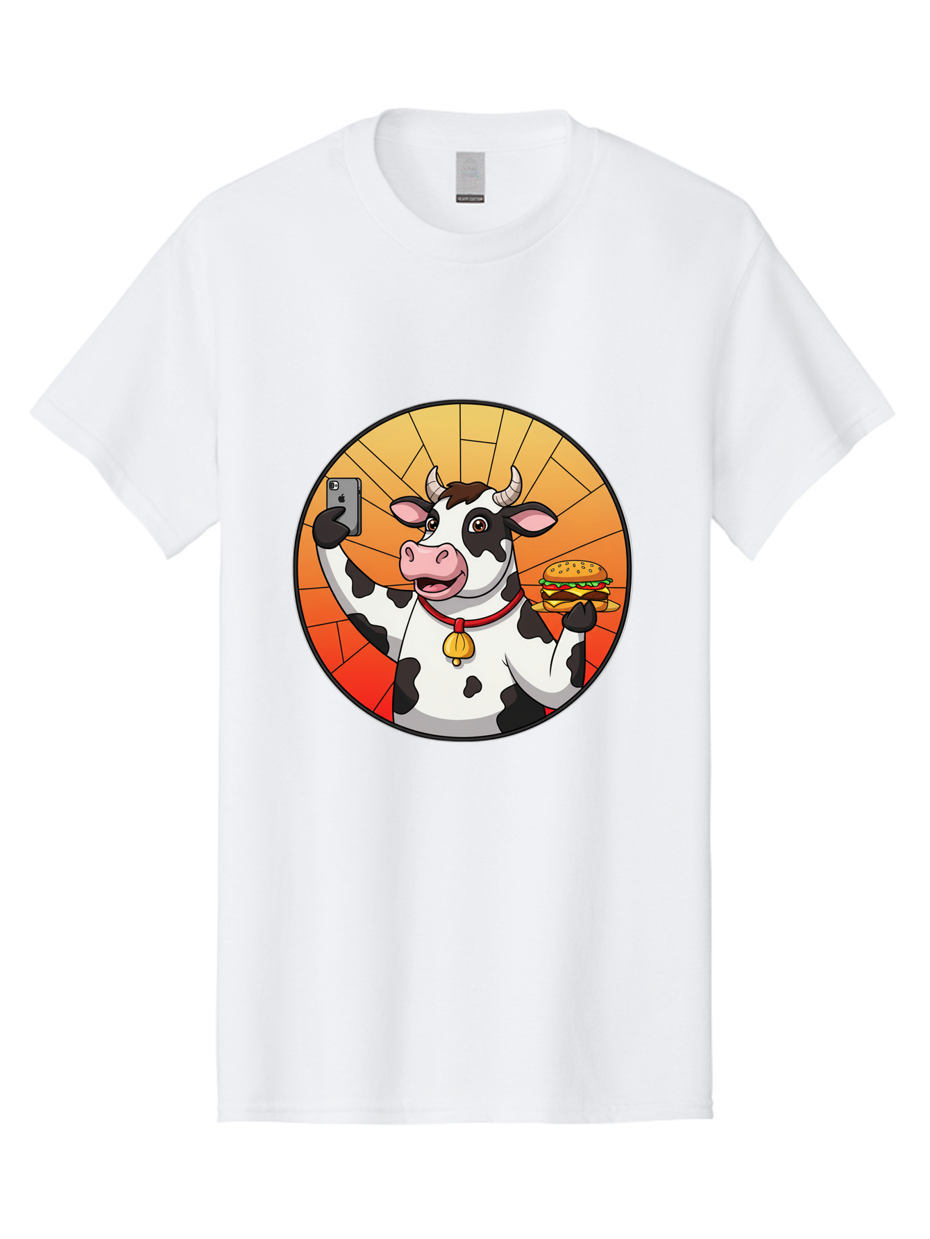 Cow-Selfie-Burger Men'S Graphic Tee, 100% Cotton, Comfortable Casual Summer Wear, Machine Washable, Vintage Camera, Old Camera, Antique Camera, Black Camera, Classic Photography, Photography Equipment, Nostalgic Device, Film Camera, Camera Art Bah808