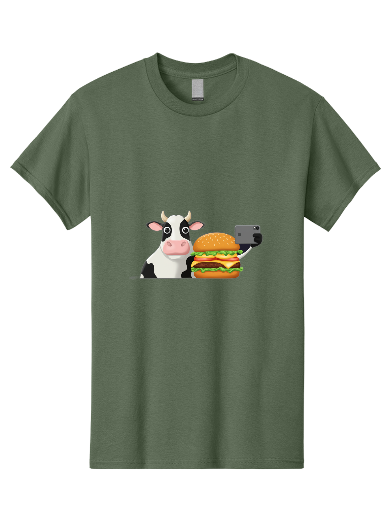 Cow-Selfie Men'S Graphic Tee, 100% Cotton, Comfortable Casual Summer Wear, Machine Washable, Vintage Camera, Old Camera, Antique Camera, Black Camera, Classic Photography, Photography Equipment, Nostalgic Device, Film Camera, Camera Art Bah809