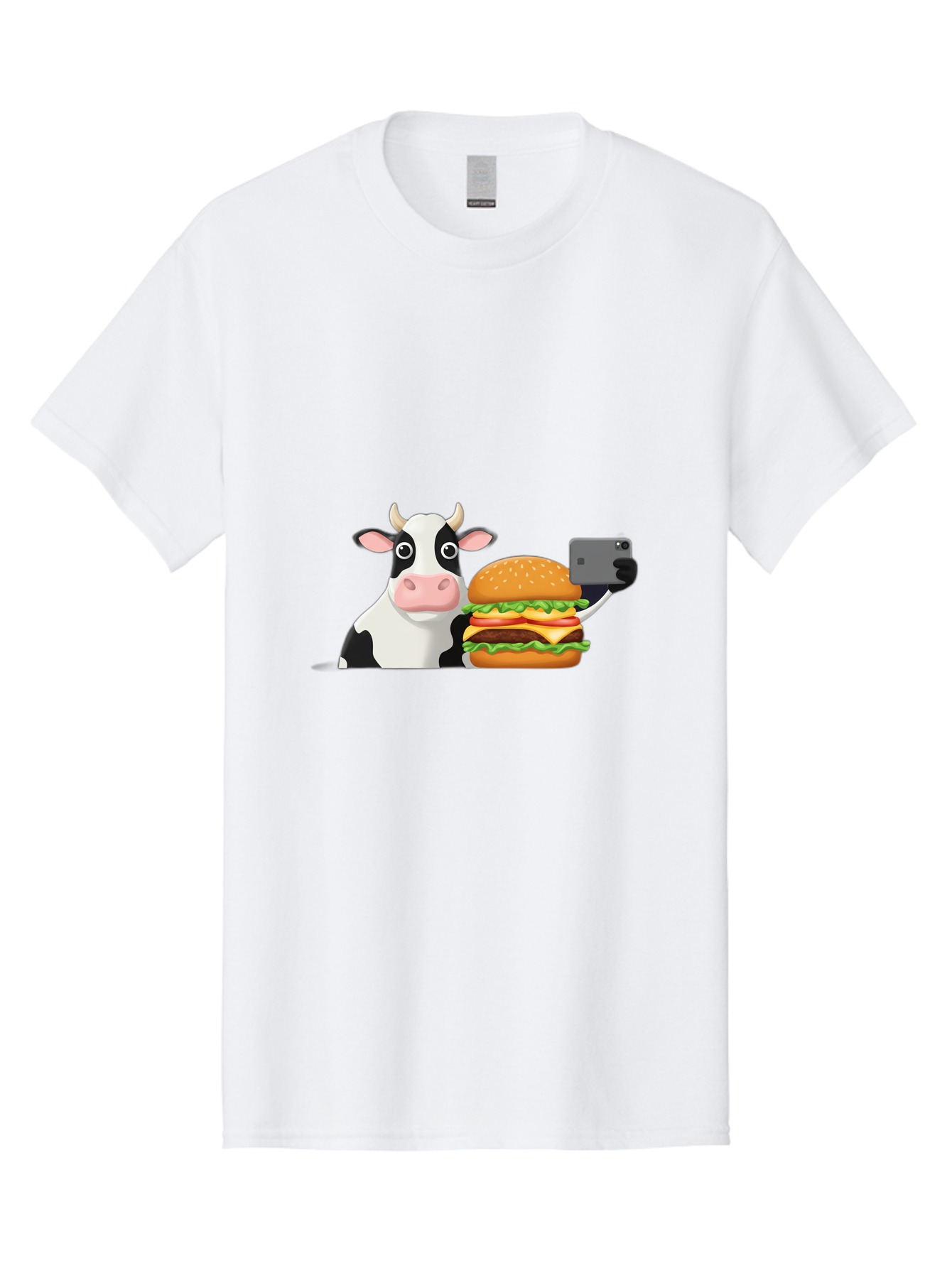 Cow-Selfie Men'S Graphic Tee, 100% Cotton, Comfortable Casual Summer Wear, Machine Washable, Vintage Camera, Old Camera, Antique Camera, Black Camera, Classic Photography, Photography Equipment, Nostalgic Device, Film Camera, Camera Art Bah809