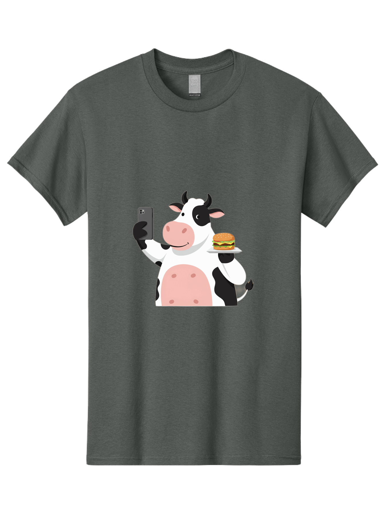 Cow-Serving-Burger Men'S Graphic Tee, 100% Cotton, Comfortable Casual Summer Wear, Machine Washable, Vintage Camera, Old Camera, Antique Camera, Black Camera, Classic Photography, Photography Equipment, Nostalgic Device, Film Camera, Bah810