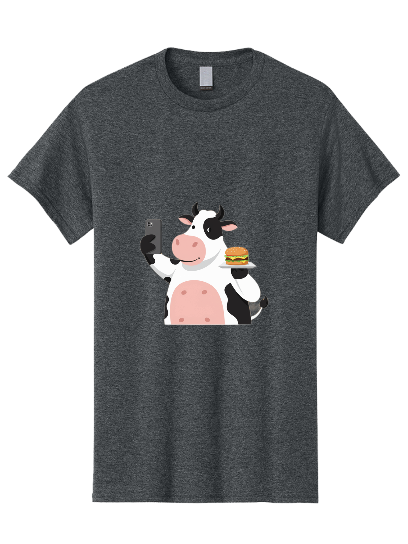 Cow-Serving-Burger Men'S Graphic Tee, 100% Cotton, Comfortable Casual Summer Wear, Machine Washable, Vintage Camera, Old Camera, Antique Camera, Black Camera, Classic Photography, Photography Equipment, Nostalgic Device, Film Camera, Bah810