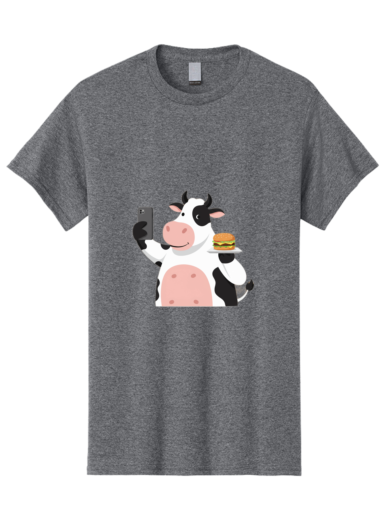Cow-Serving-Burger Men'S Graphic Tee, 100% Cotton, Comfortable Casual Summer Wear, Machine Washable, Vintage Camera, Old Camera, Antique Camera, Black Camera, Classic Photography, Photography Equipment, Nostalgic Device, Film Camera, Bah810