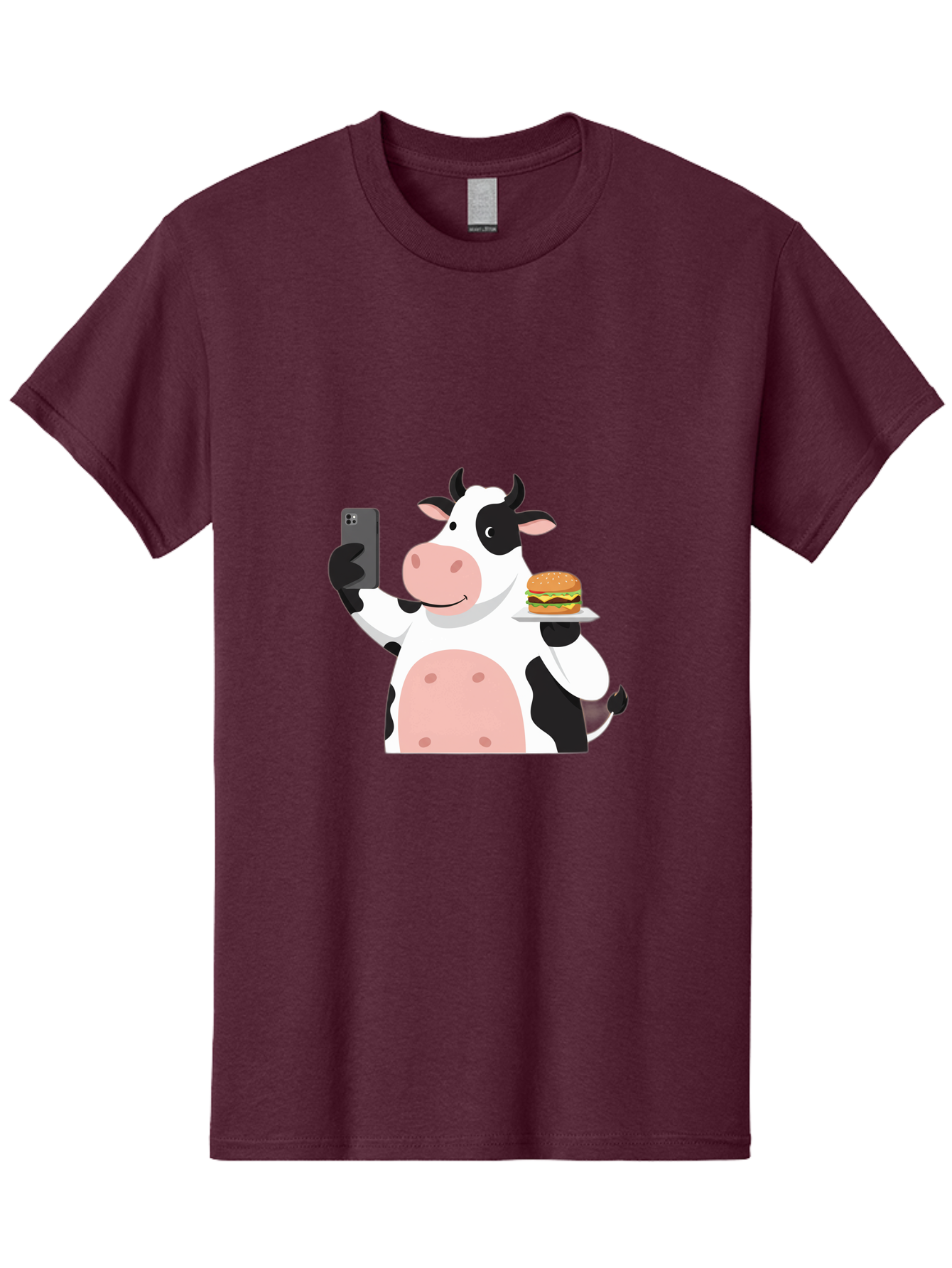 Cow-Serving-Burger Men'S Graphic Tee, 100% Cotton, Comfortable Casual Summer Wear, Machine Washable, Vintage Camera, Old Camera, Antique Camera, Black Camera, Classic Photography, Photography Equipment, Nostalgic Device, Film Camera, Bah810