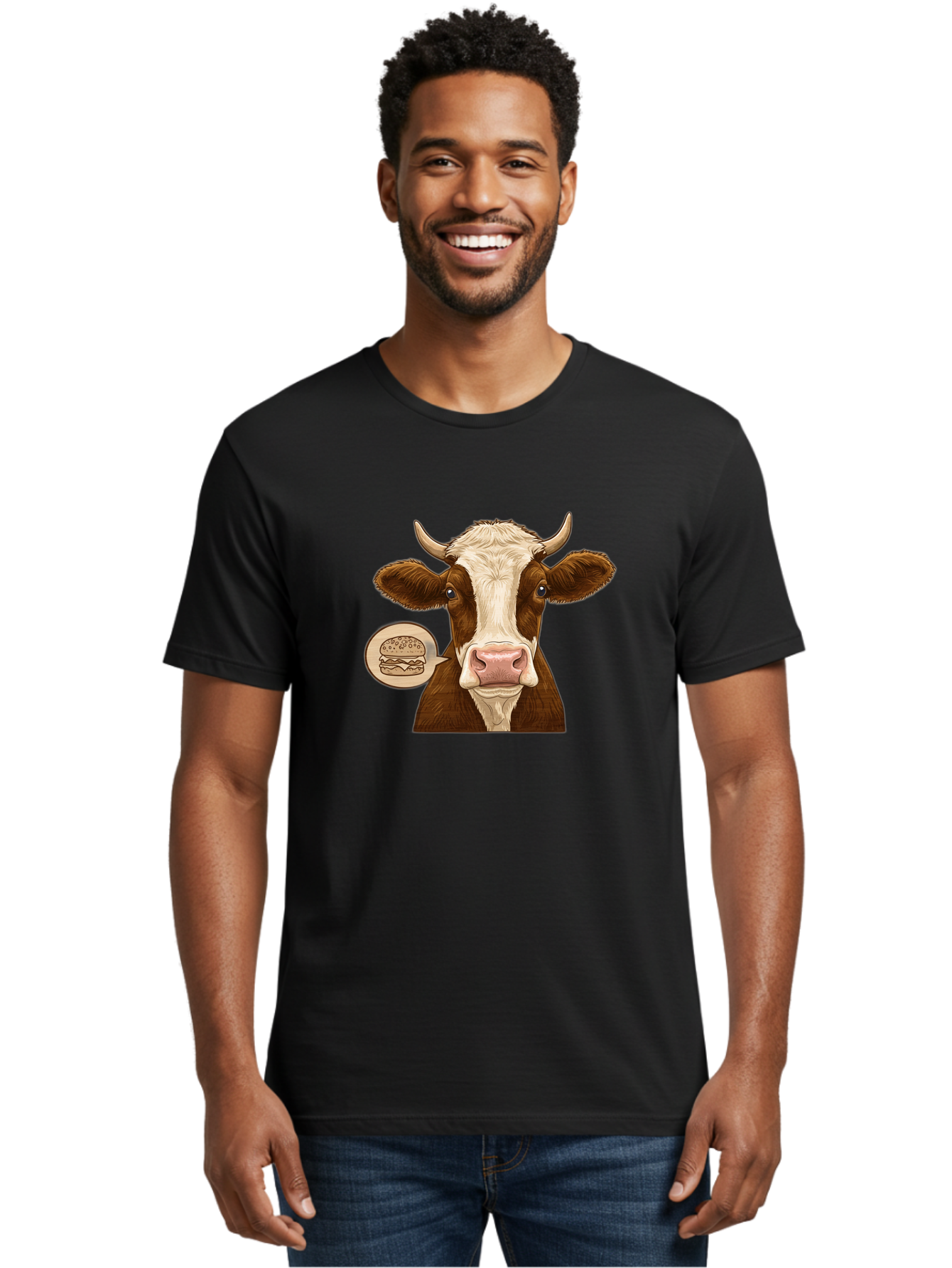 Cow-Thinking-Burger Men'S Graphic Tee, 100% Cotton, Comfortable Casual Summer Wear, Machine Washable, Vintage Camera, Old Camera, Antique Camera, Black Camera, Classic Photography, Photography Equipment, Nostalgic Device, Film Camera, Bah815