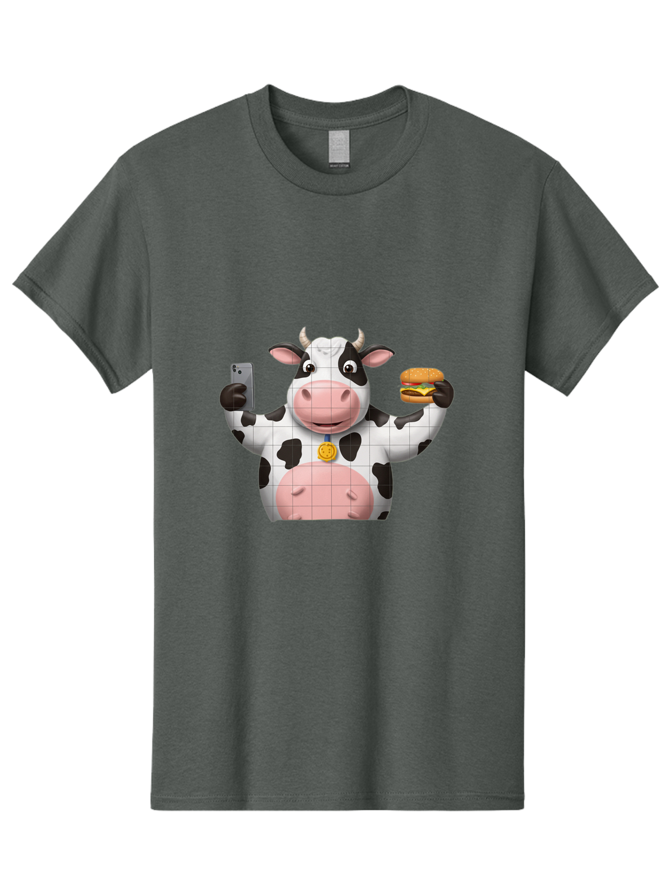 Cow-With-Burger-And-Phone Men'S Graphic Tee, 100% Cotton, Comfortable Casual Summer Wear, Machine Washable, Vintage Camera, Old Camera, Antique Camera, Black Camera, Classic Photography, Photography Equipment, Nostalgic Device, Film Camera, Bah818