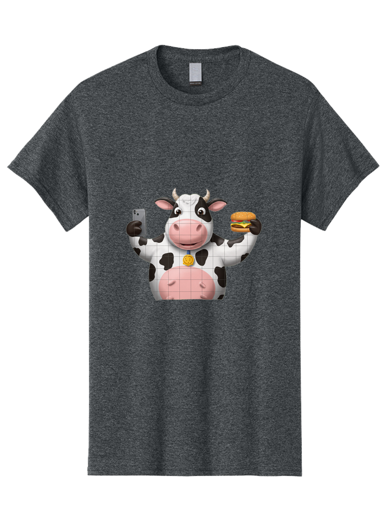 Cow-With-Burger-And-Phone Men'S Graphic Tee, 100% Cotton, Comfortable Casual Summer Wear, Machine Washable, Vintage Camera, Old Camera, Antique Camera, Black Camera, Classic Photography, Photography Equipment, Nostalgic Device, Film Camera, Bah818
