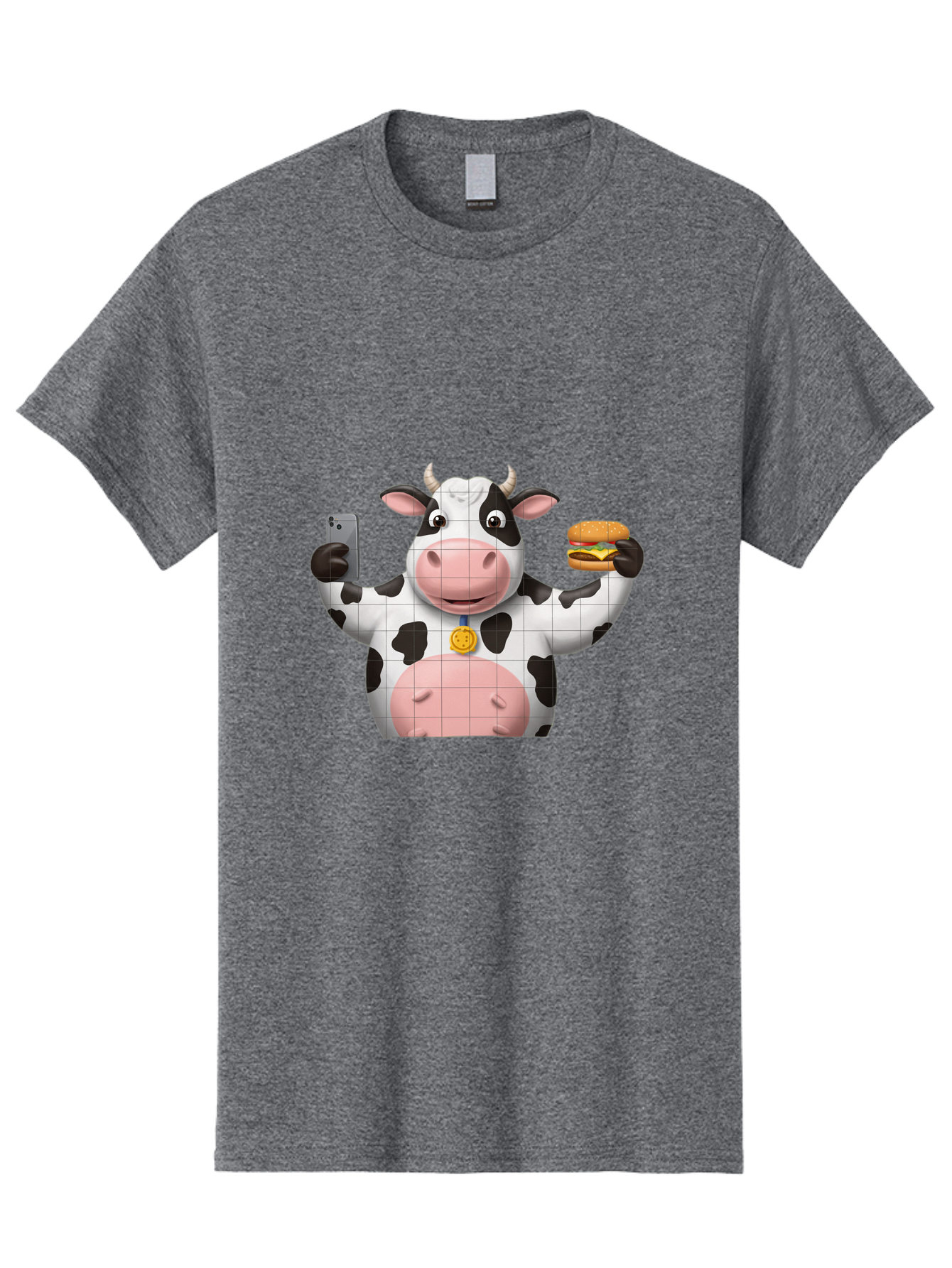 Cow-With-Burger-And-Phone Men'S Graphic Tee, 100% Cotton, Comfortable Casual Summer Wear, Machine Washable, Vintage Camera, Old Camera, Antique Camera, Black Camera, Classic Photography, Photography Equipment, Nostalgic Device, Film Camera, Bah818