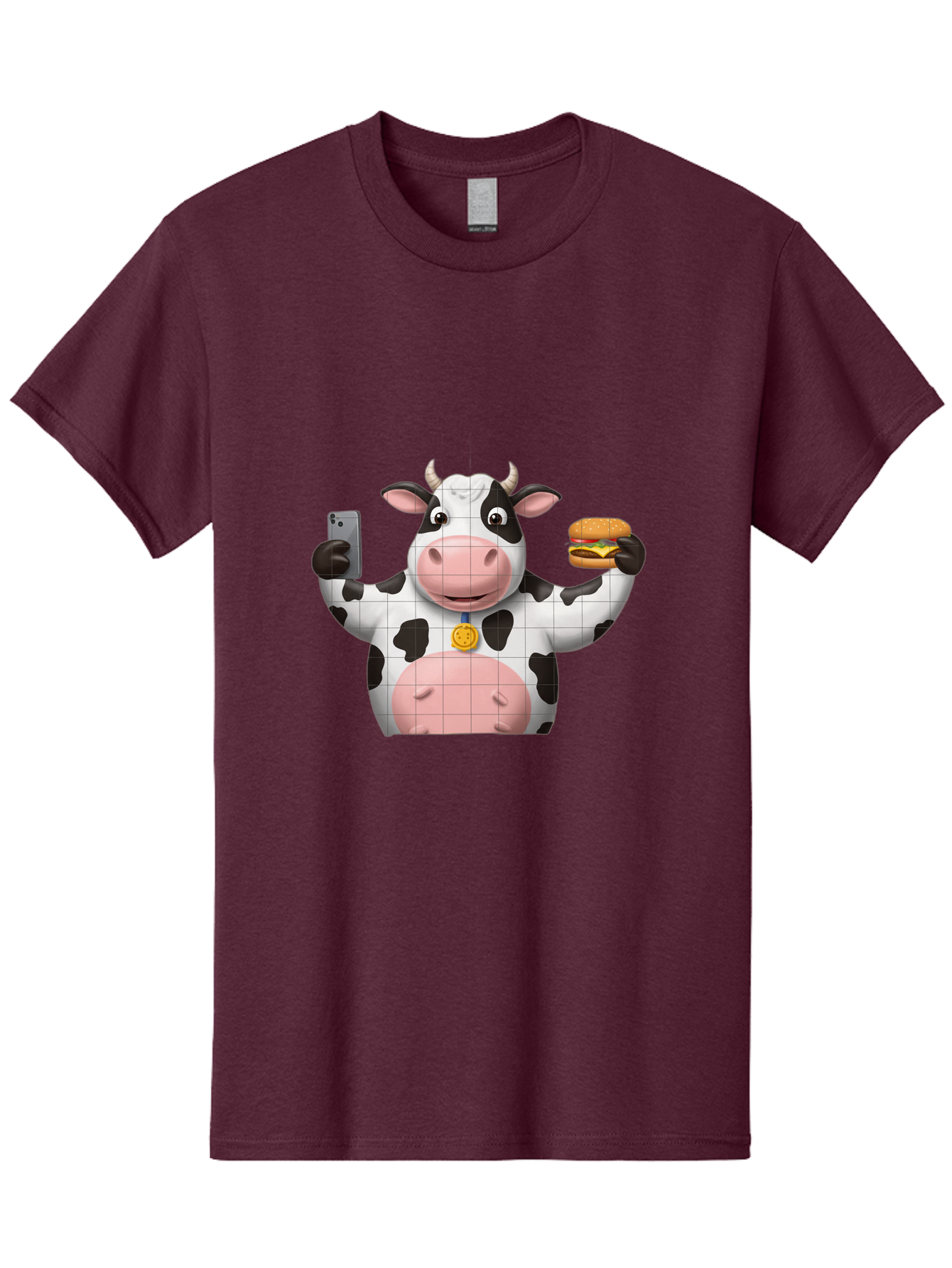 Cow-With-Burger-And-Phone Men'S Graphic Tee, 100% Cotton, Comfortable Casual Summer Wear, Machine Washable, Vintage Camera, Old Camera, Antique Camera, Black Camera, Classic Photography, Photography Equipment, Nostalgic Device, Film Camera, Bah818