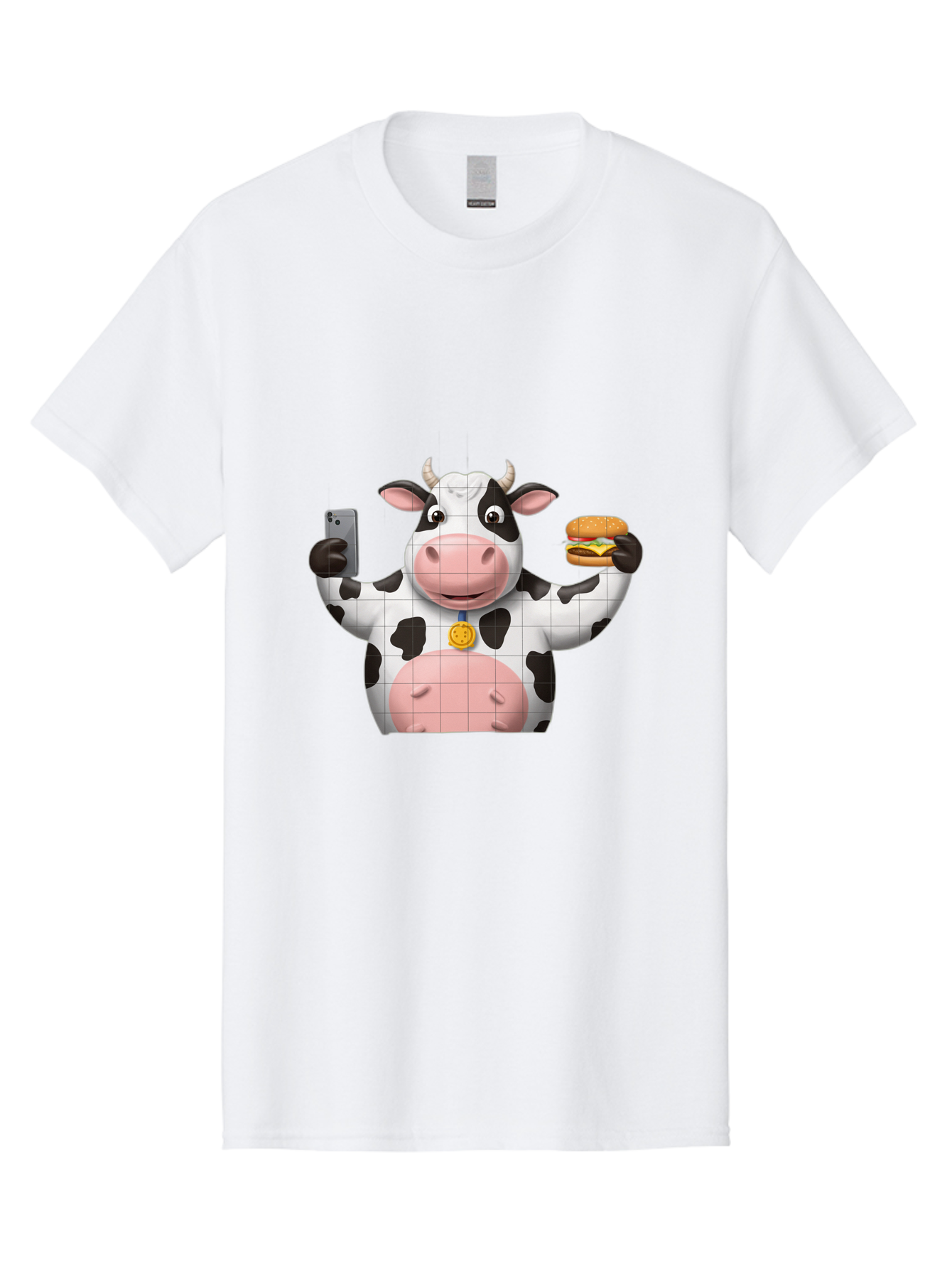 Cow-With-Burger-And-Phone Men'S Graphic Tee, 100% Cotton, Comfortable Casual Summer Wear, Machine Washable, Vintage Camera, Old Camera, Antique Camera, Black Camera, Classic Photography, Photography Equipment, Nostalgic Device, Film Camera, Bah818