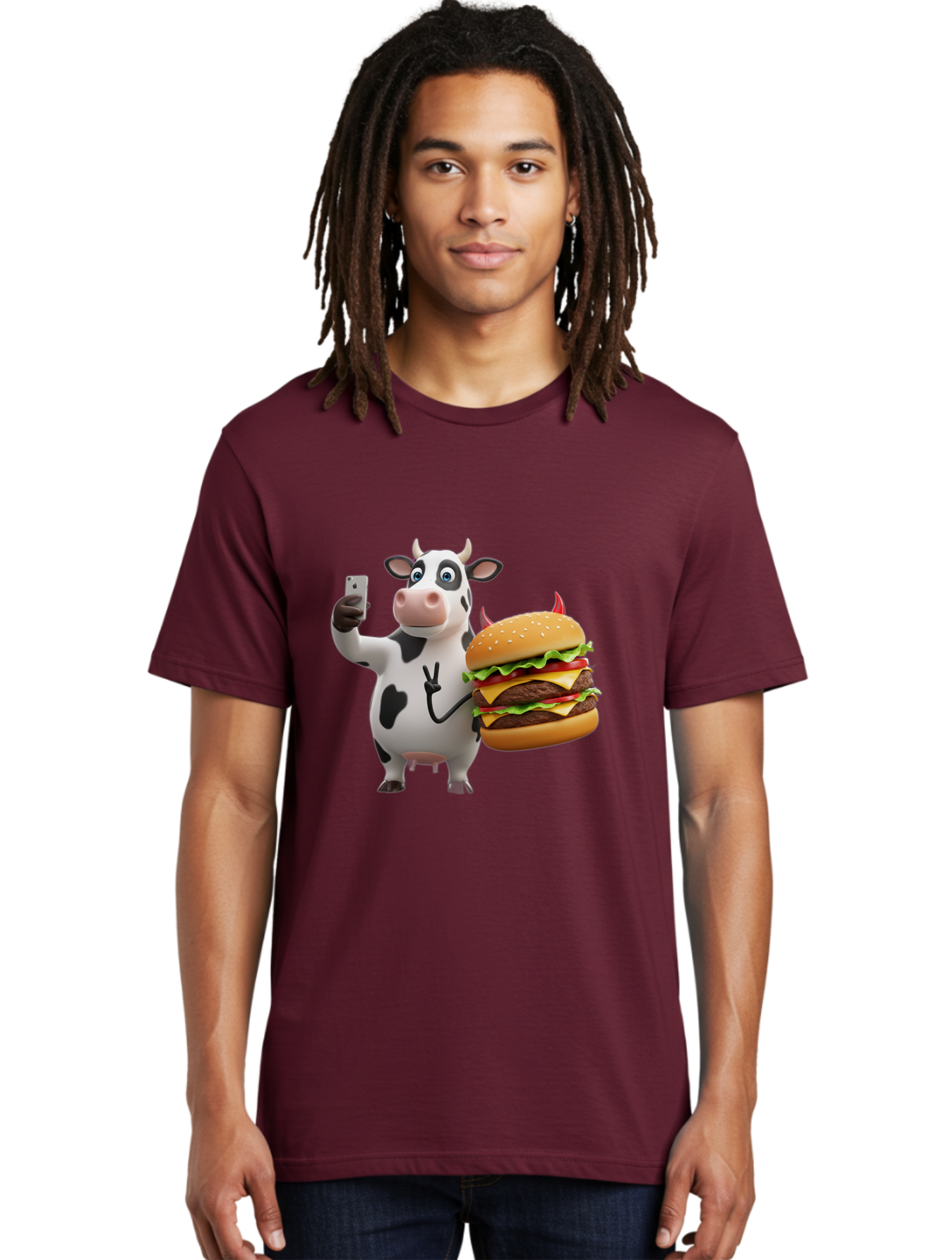 Cow-With-Burger Men'S Graphic Tee, 100% Cotton, Comfortable Casual Summer Wear, Machine Washable, Vintage Camera, Old Camera, Antique Camera, Black Camera, Classic Photography, Photography Equipment, Nostalgic Device, Film Camera, Camera Art Bah819