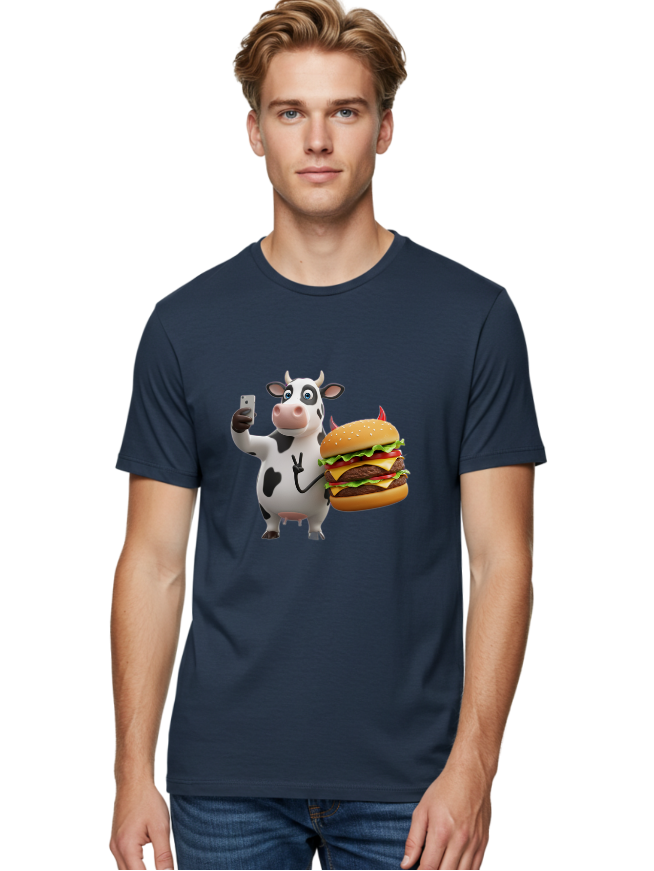 Cow-With-Burger Men'S Graphic Tee, 100% Cotton, Comfortable Casual Summer Wear, Machine Washable, Vintage Camera, Old Camera, Antique Camera, Black Camera, Classic Photography, Photography Equipment, Nostalgic Device, Film Camera, Camera Art Bah819