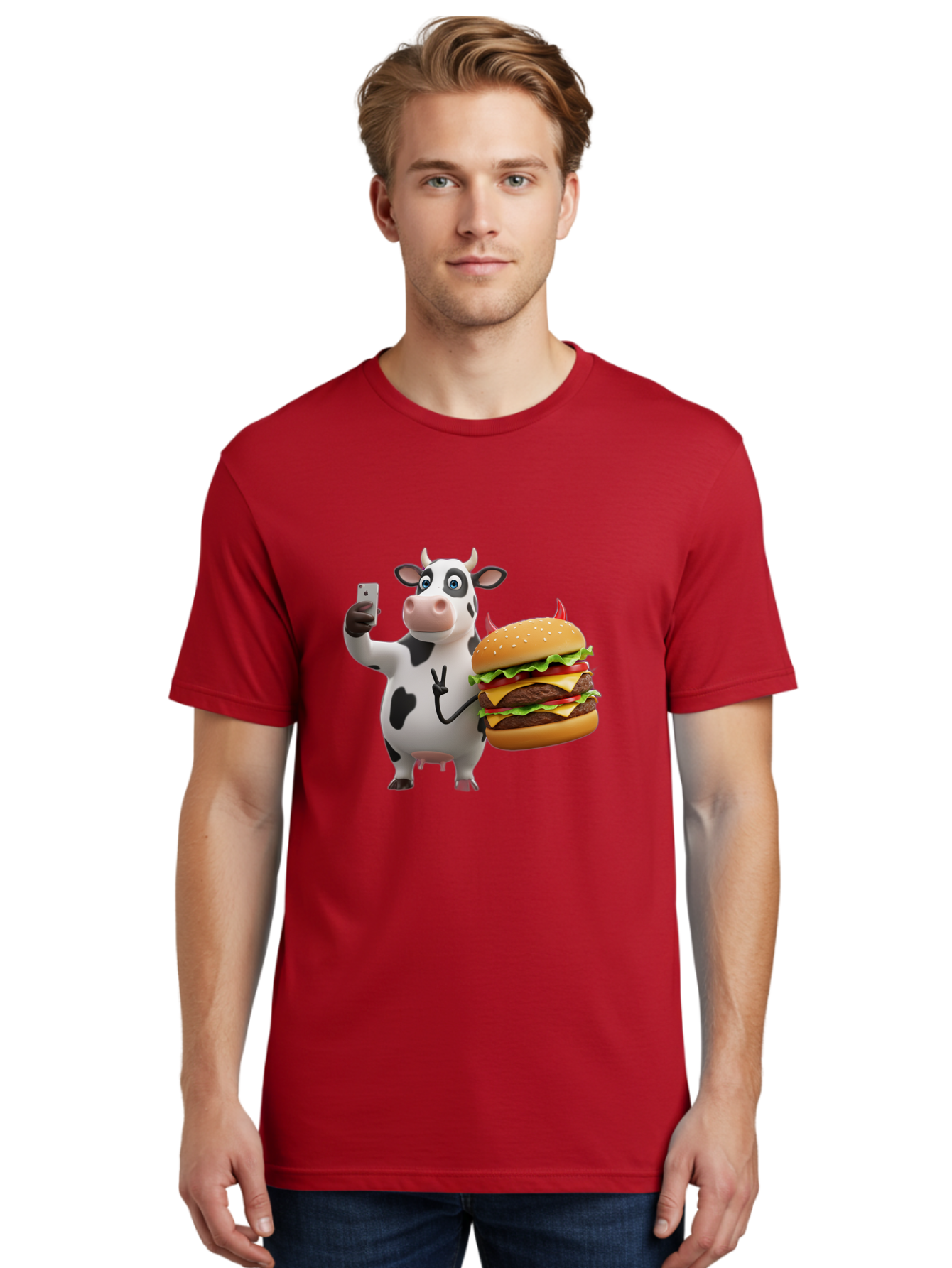 Cow-With-Burger Men'S Graphic Tee, 100% Cotton, Comfortable Casual Summer Wear, Machine Washable, Vintage Camera, Old Camera, Antique Camera, Black Camera, Classic Photography, Photography Equipment, Nostalgic Device, Film Camera, Camera Art Bah819