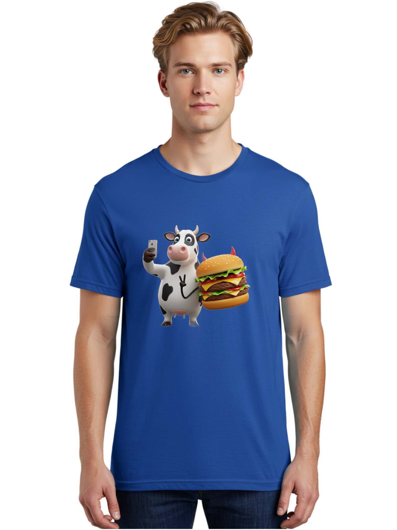 Cow-With-Burger Men'S Graphic Tee, 100% Cotton, Comfortable Casual Summer Wear, Machine Washable, Vintage Camera, Old Camera, Antique Camera, Black Camera, Classic Photography, Photography Equipment, Nostalgic Device, Film Camera, Camera Art Bah819