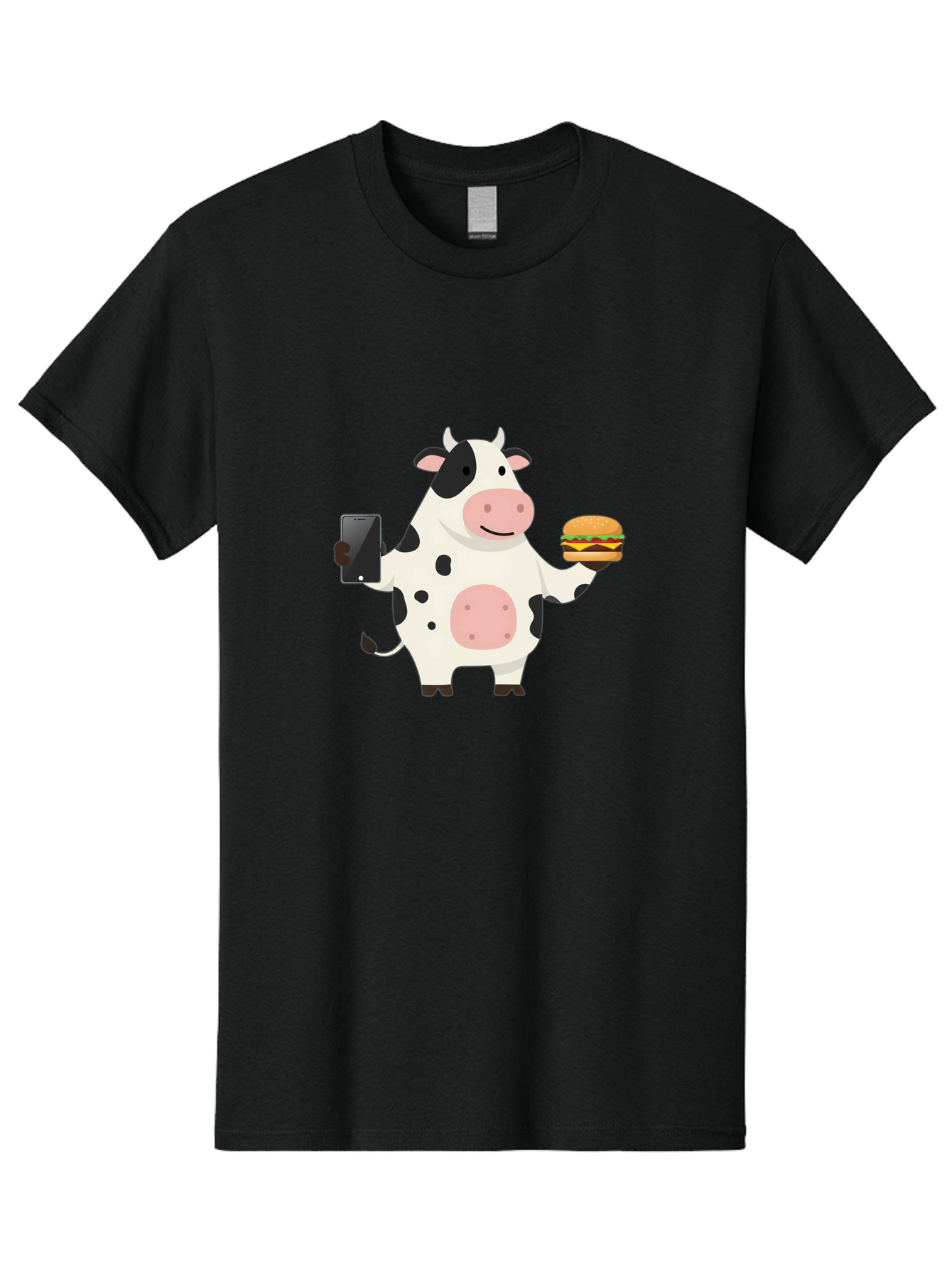 Cow-With-Hamburger Men'S Graphic Tee, 100% Cotton, Comfortable Casual Summer Wear, Machine Washable, Vintage Camera, Old Camera, Antique Camera, Black Camera, Classic Photography, Photography Equipment, Nostalgic Device, Film Camera, Bah821