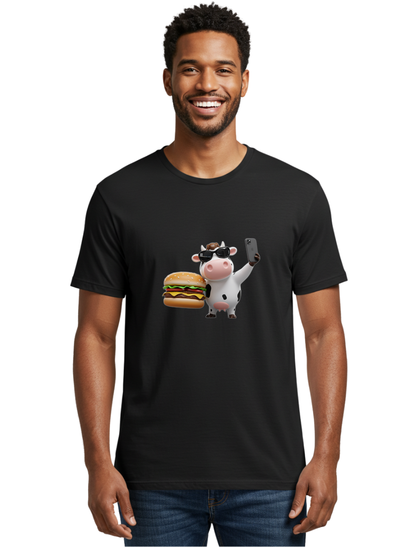 Cowburger Men'S Graphic Tee, 100% Cotton, Comfortable Casual Summer Wear, Machine Washable, Vintage Camera, Old Camera, Antique Camera, Black Camera, Classic Photography, Photography Equipment, Nostalgic Device, Film Camera, Camera Art Bah825