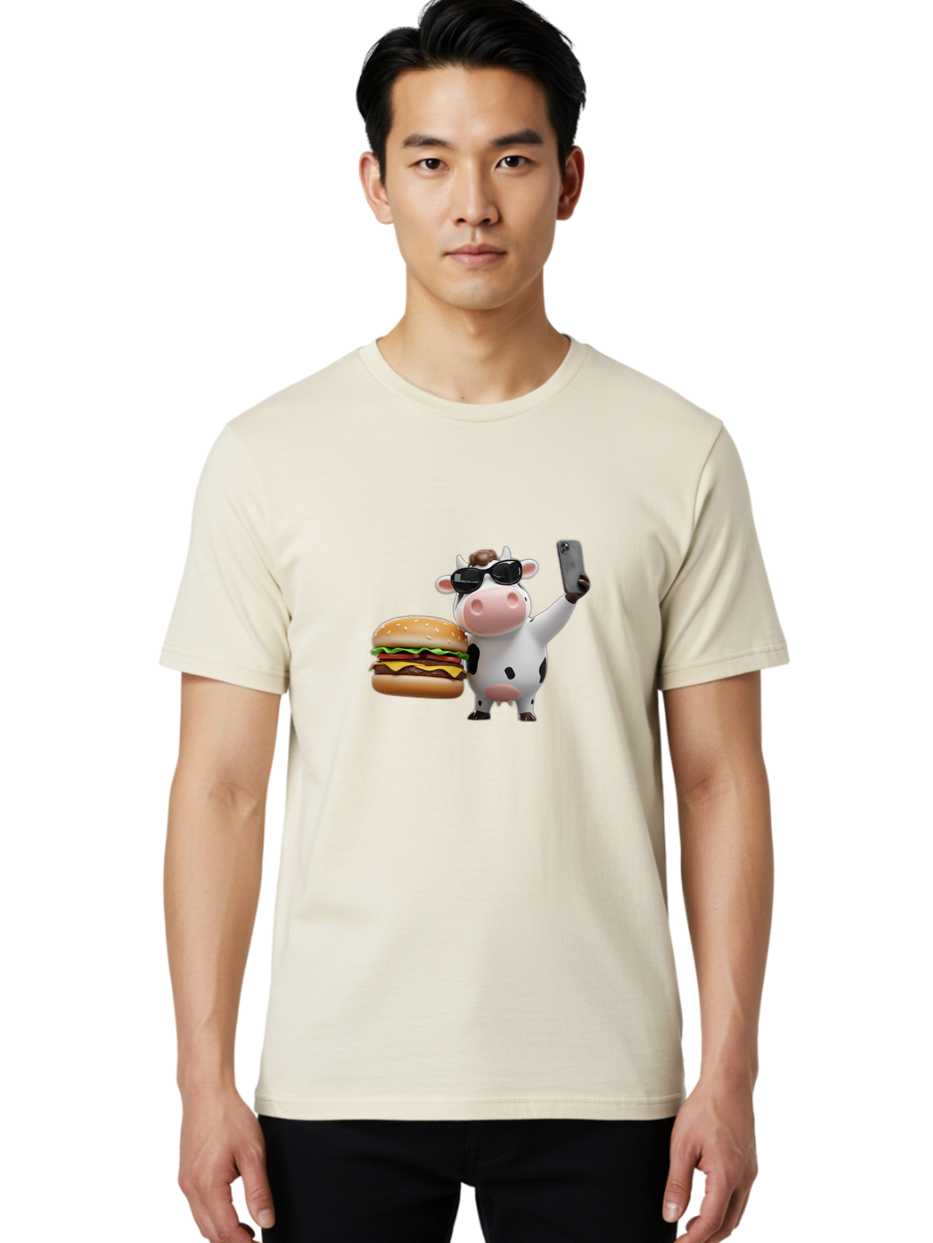 Cowburger Men'S Graphic Tee, 100% Cotton, Comfortable Casual Summer Wear, Machine Washable, Vintage Camera, Old Camera, Antique Camera, Black Camera, Classic Photography, Photography Equipment, Nostalgic Device, Film Camera, Camera Art Bah825