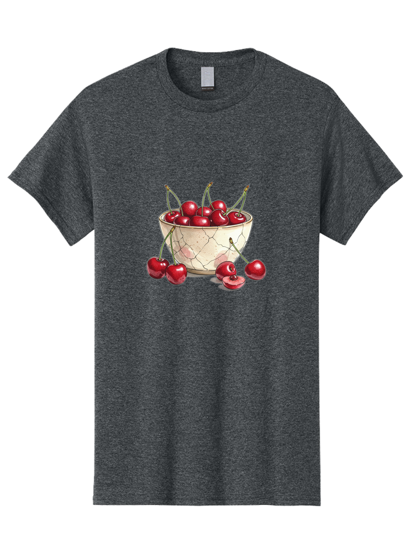 Cracked-Bowl-Cherries-1 Men'S Graphic Tee, 100% Cotton, Comfortable Casual Summer Wear, Machine Washable, Vintage Camera, Old Camera, Antique Camera, Black Camera, Classic Photography, Photography Equipment, Nostalgic Device, Film Camera, Bah826