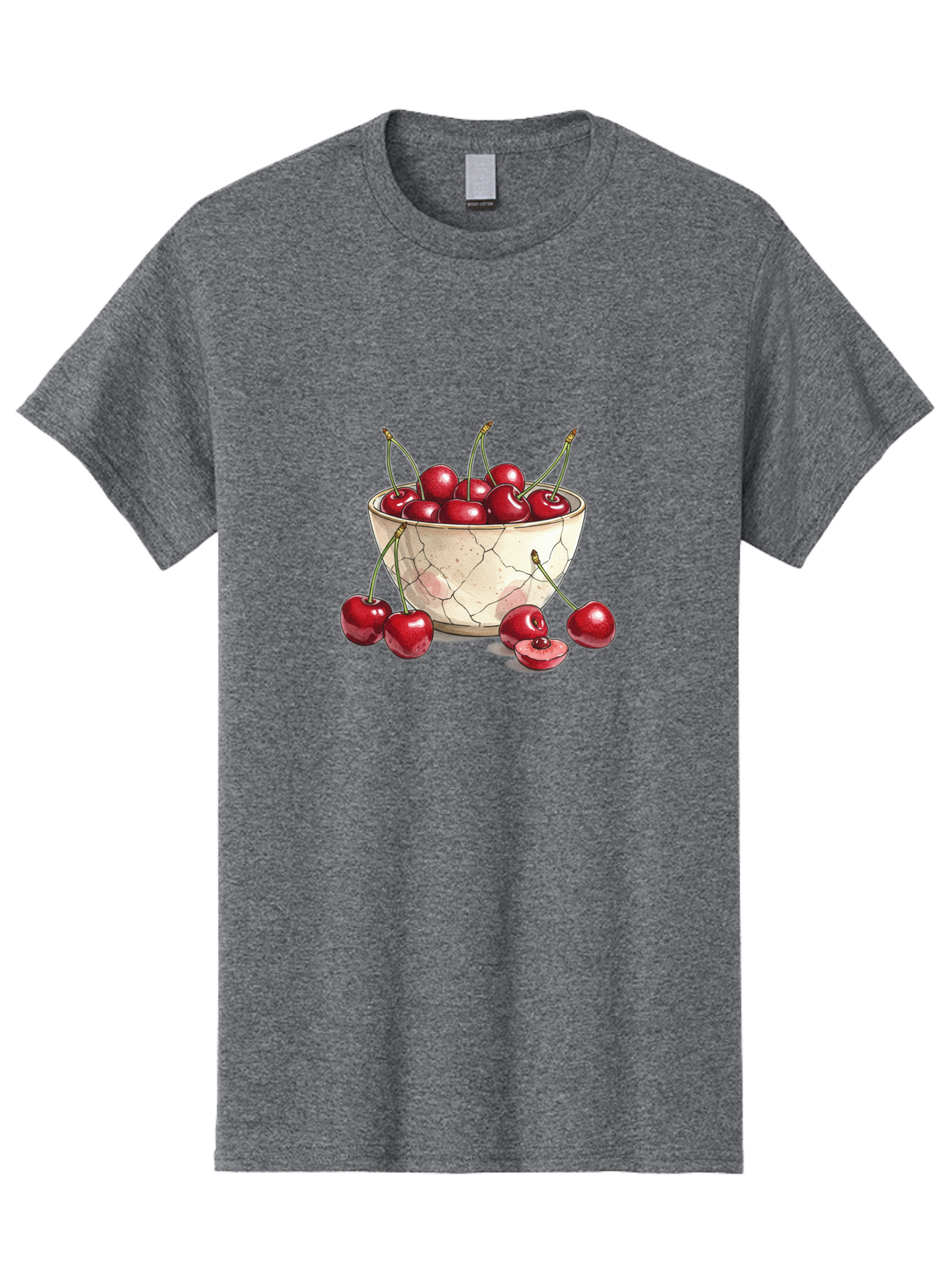 Cracked-Bowl-Cherries-1 Men'S Graphic Tee, 100% Cotton, Comfortable Casual Summer Wear, Machine Washable, Vintage Camera, Old Camera, Antique Camera, Black Camera, Classic Photography, Photography Equipment, Nostalgic Device, Film Camera, Bah826